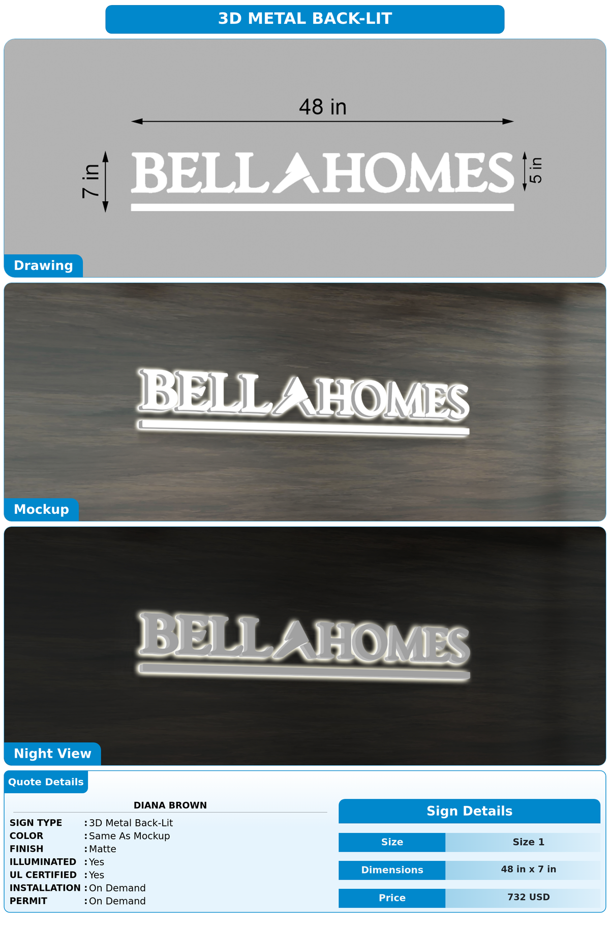 CUSTOM MOCKUP SIGN FOR Diana Brown