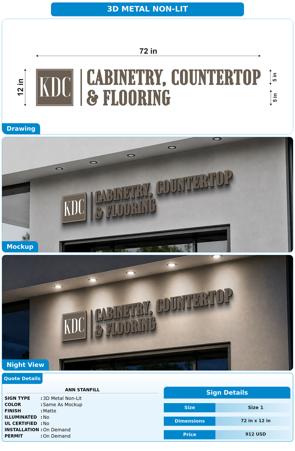 CUSTOM MOCKUP SIGN FOR Ann Stanfill