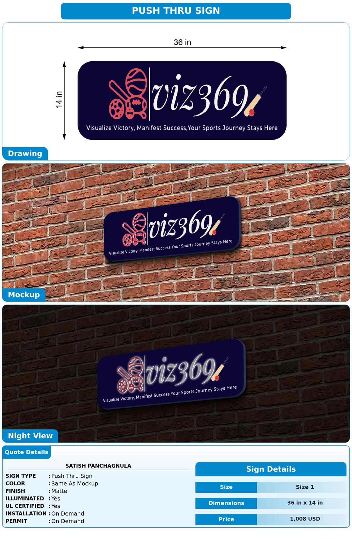 CUSTOM MOCKUP SIGN FOR Satish Panchagnula