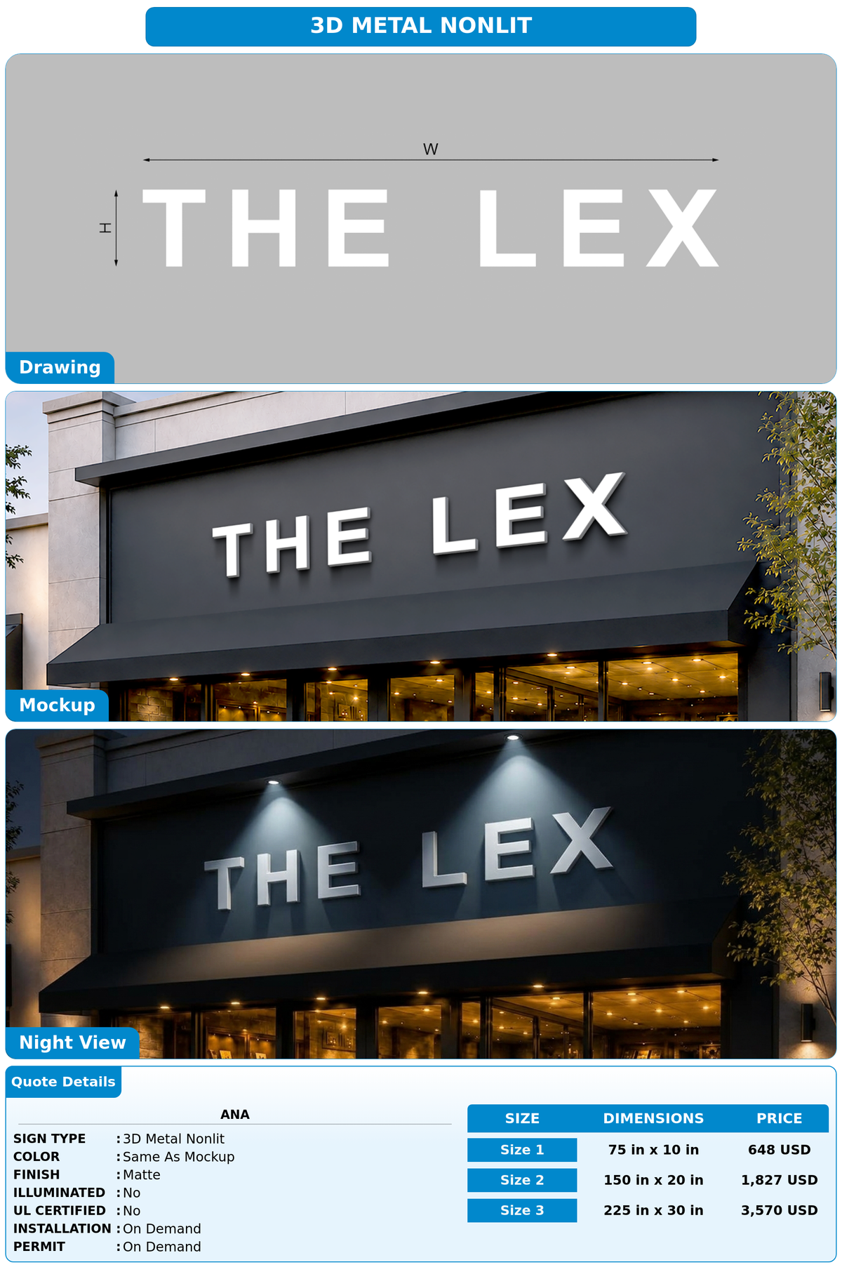 CUSTOM MOCKUP SIGN FOR Ana