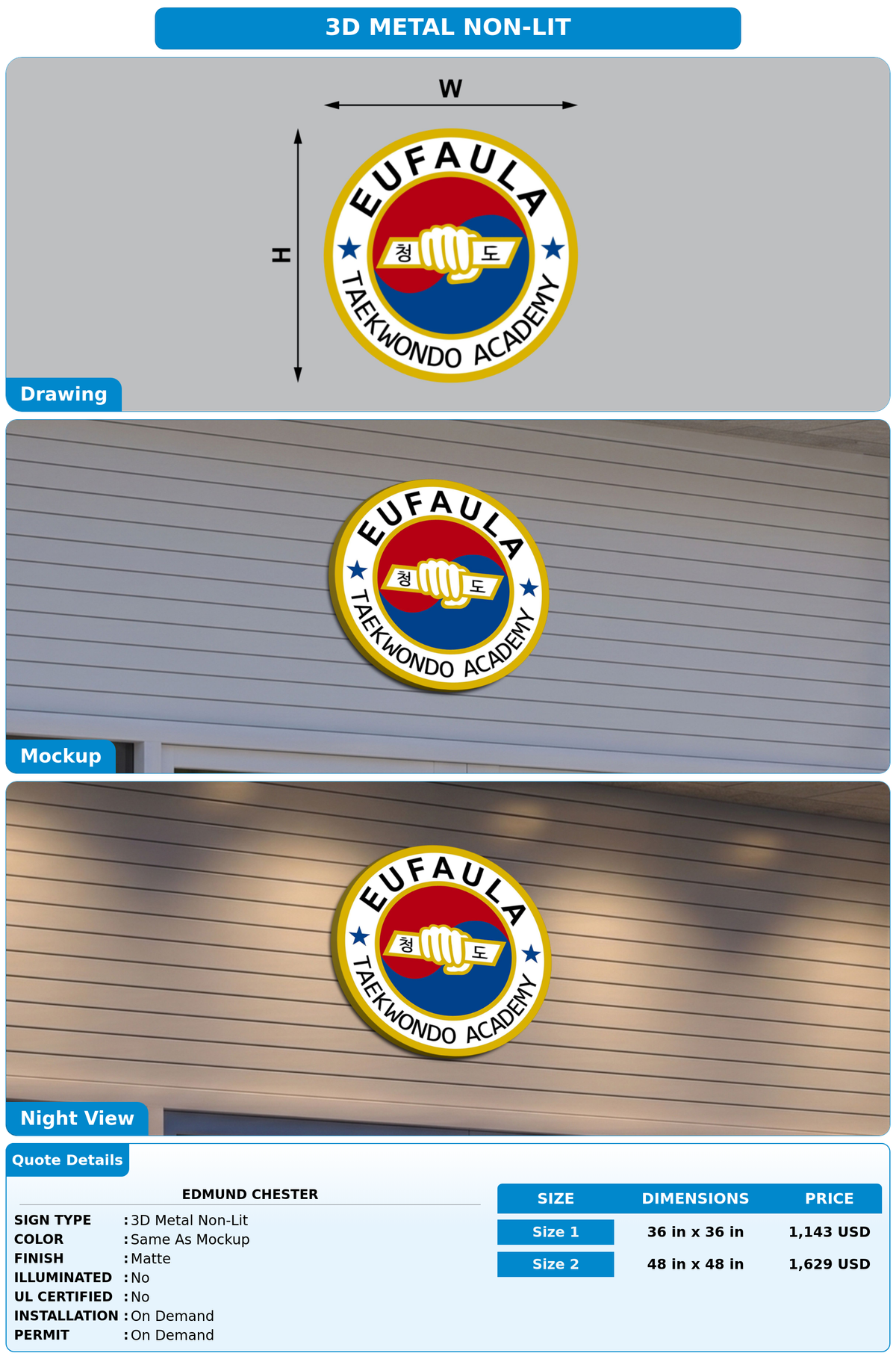 CUSTOM MOCKUP SIGN FOR Edmund Chester