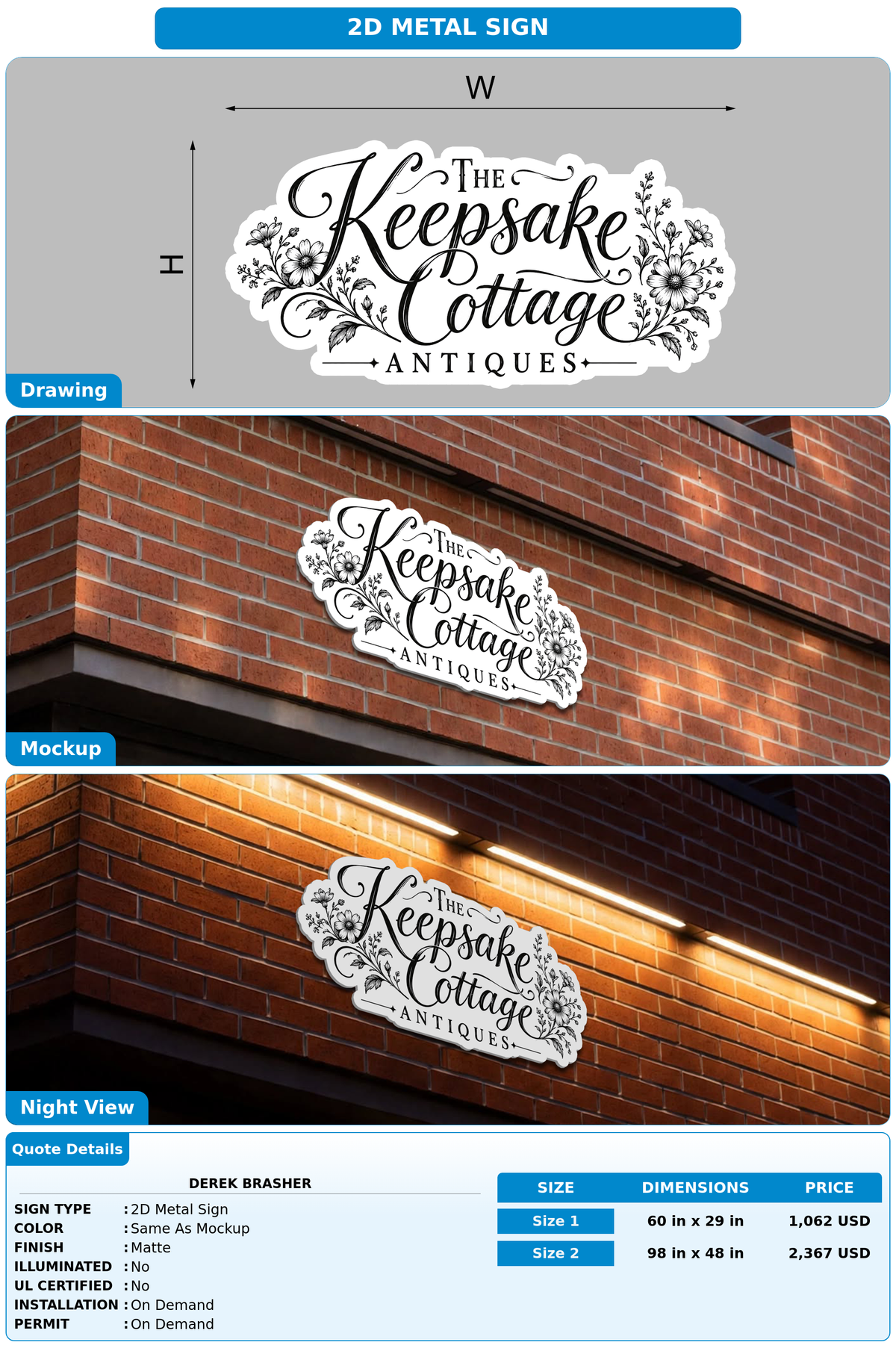 CUSTOM MOCKUP SIGN FOR Derek Brasher