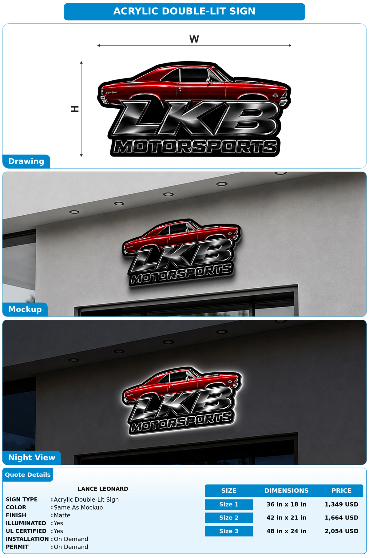 CUSTOM MOCKUP SIGN FOR Lance Leonard