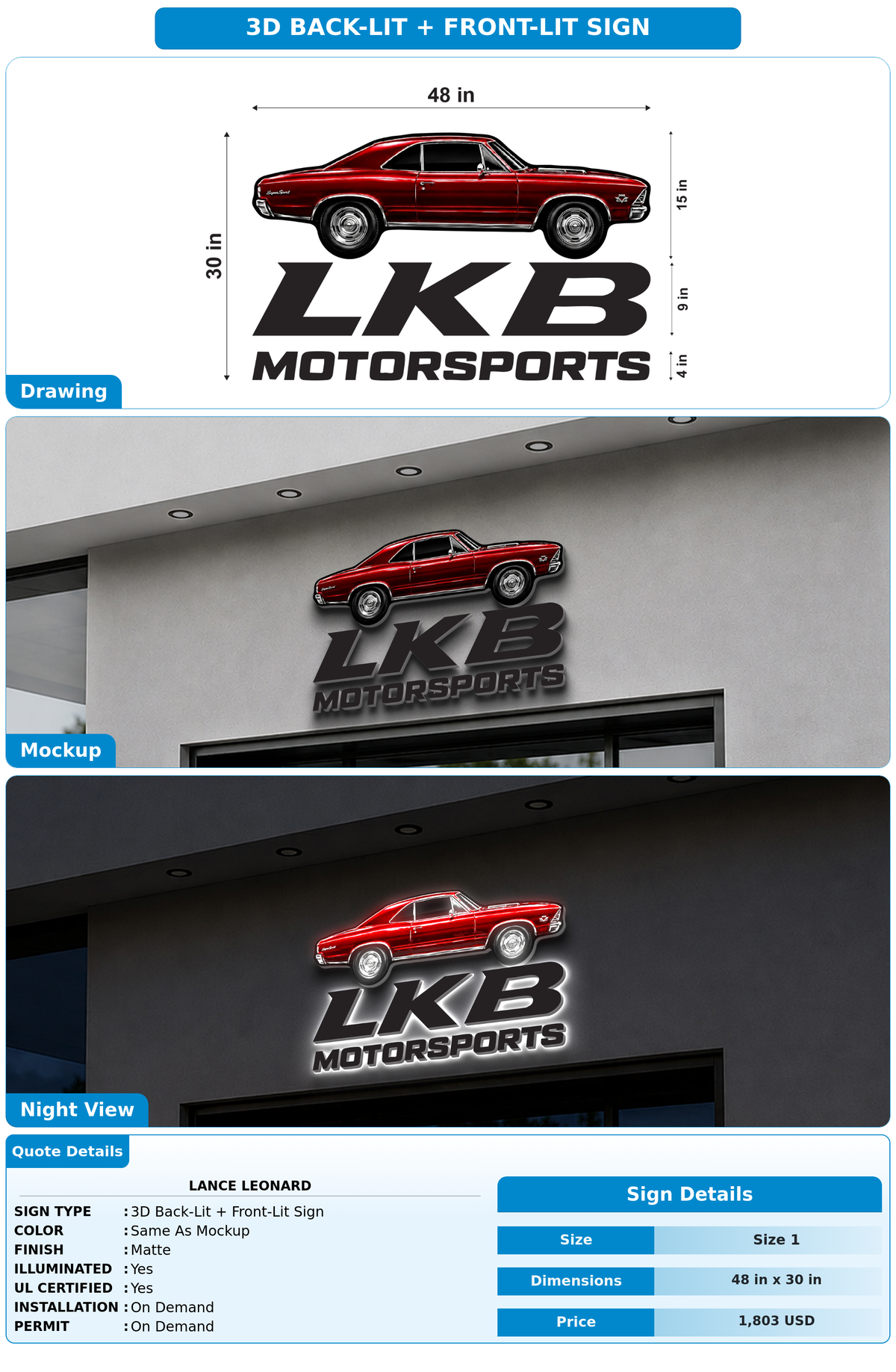 CUSTOM MOCKUP SIGN FOR Lance Leonard
