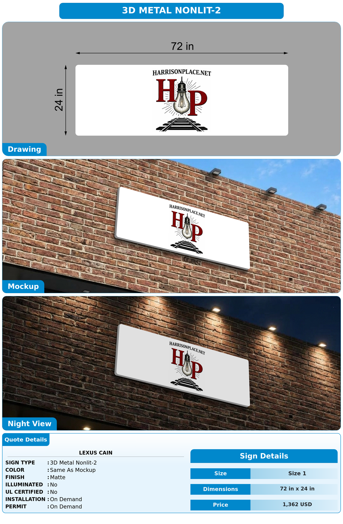 CUSTOM MOCKUP SIGN FOR Lexus Cain
