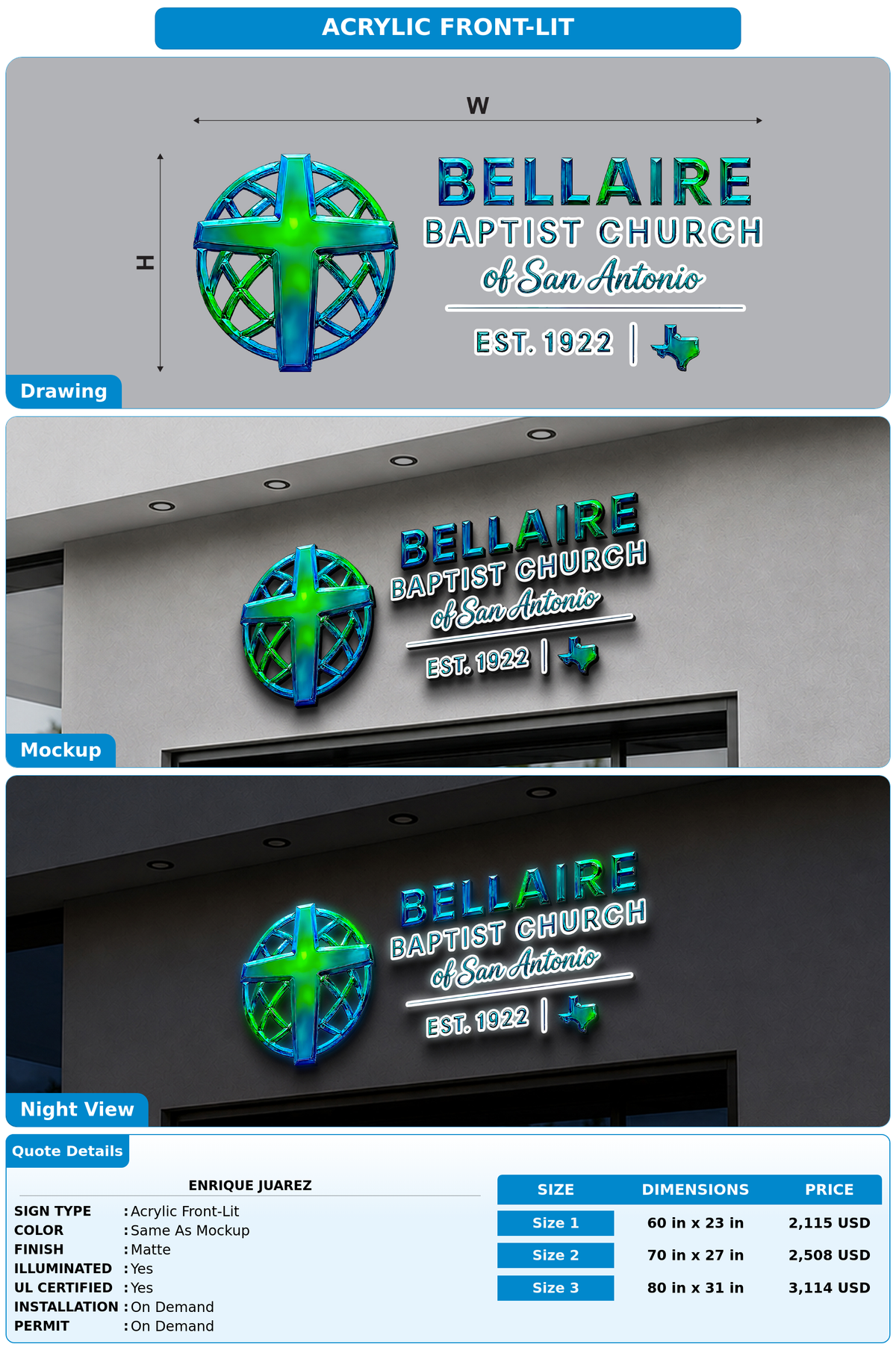 CUSTOM MOCKUP SIGN FOR Enrique Juarez