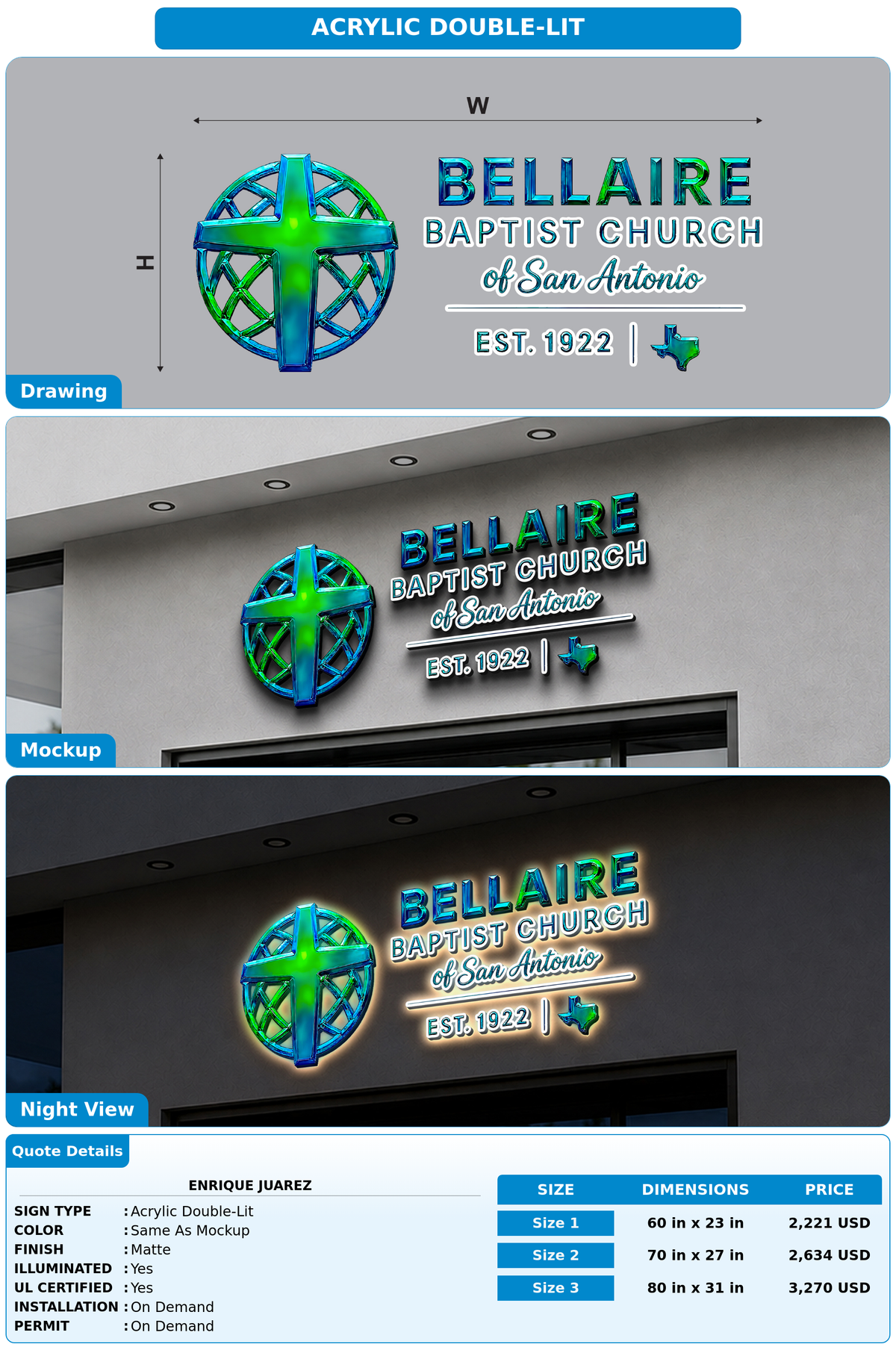 CUSTOM MOCKUP SIGN FOR Enrique Juarez