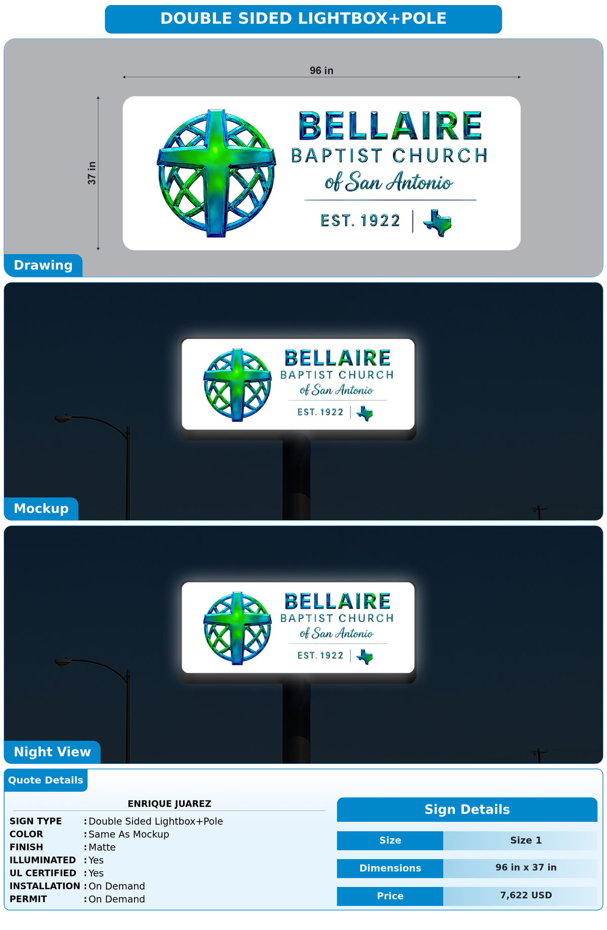 CUSTOM MOCKUP SIGN FOR Enrique Juarez