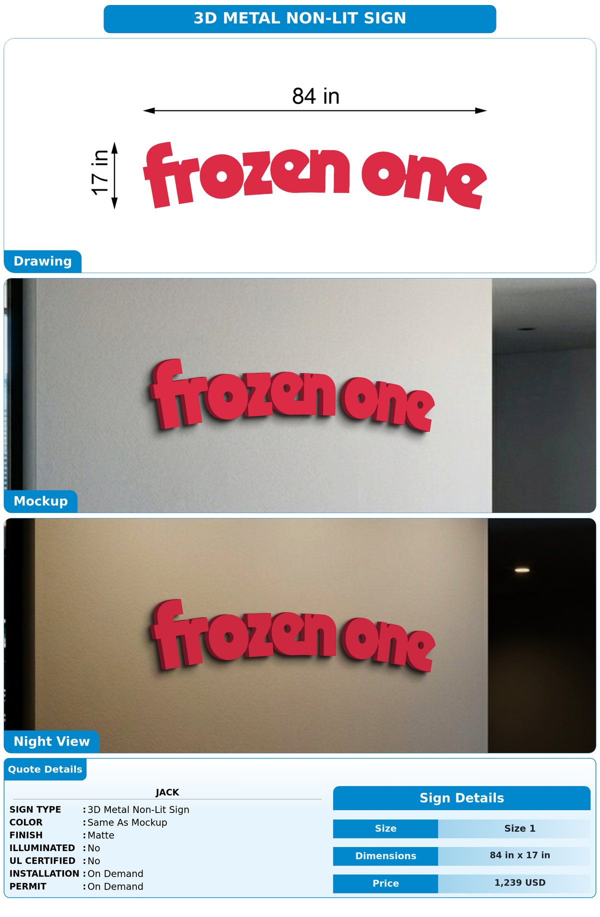 CUSTOM MOCKUP SIGN FOR Jack