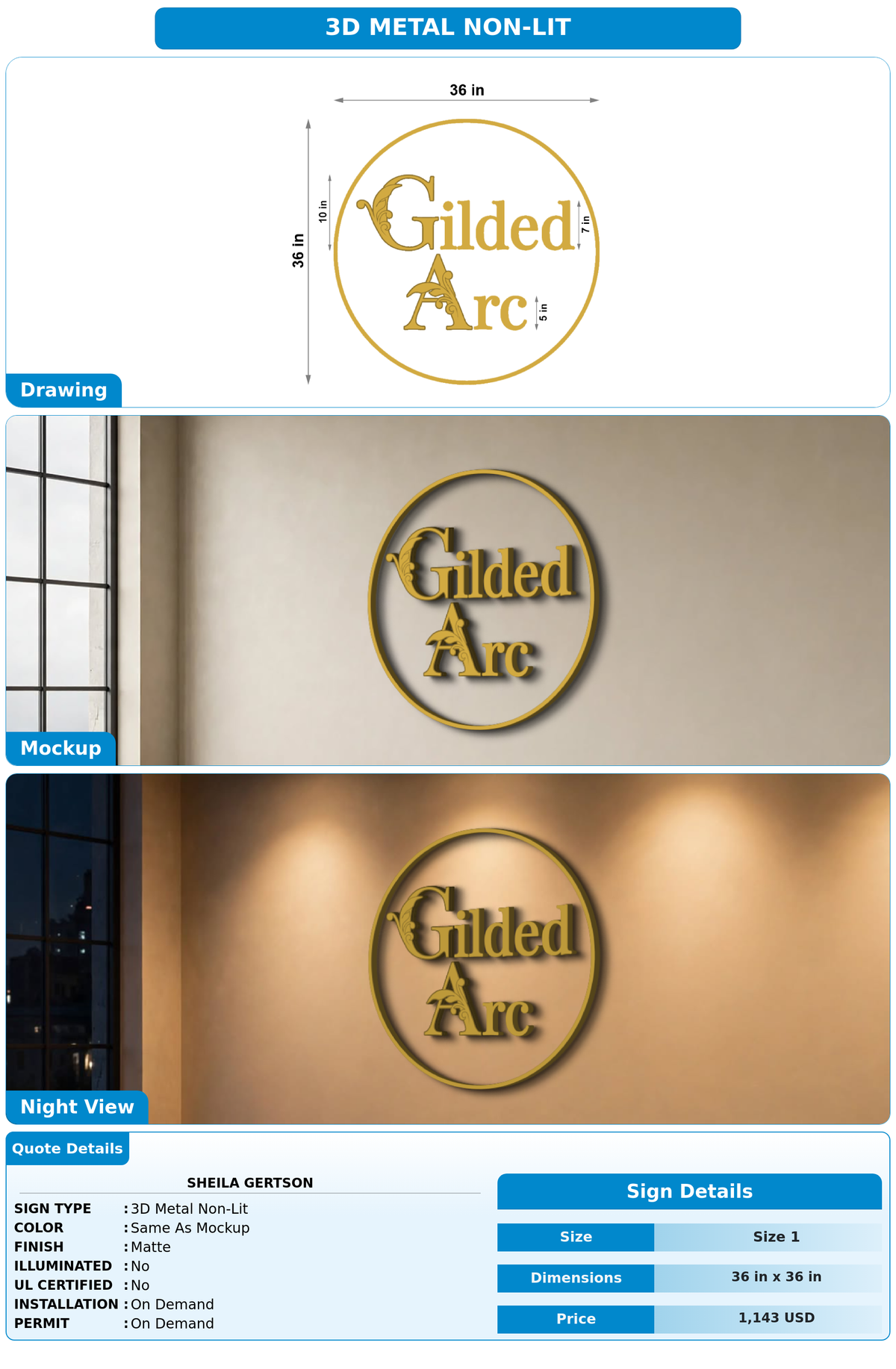 CUSTOM MOCKUP SIGN FOR Sheila Gertson
