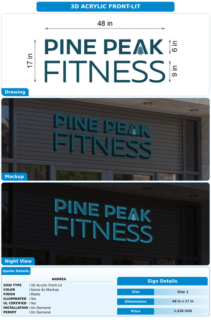 CUSTOM MOCKUP SIGN FOR Andrea