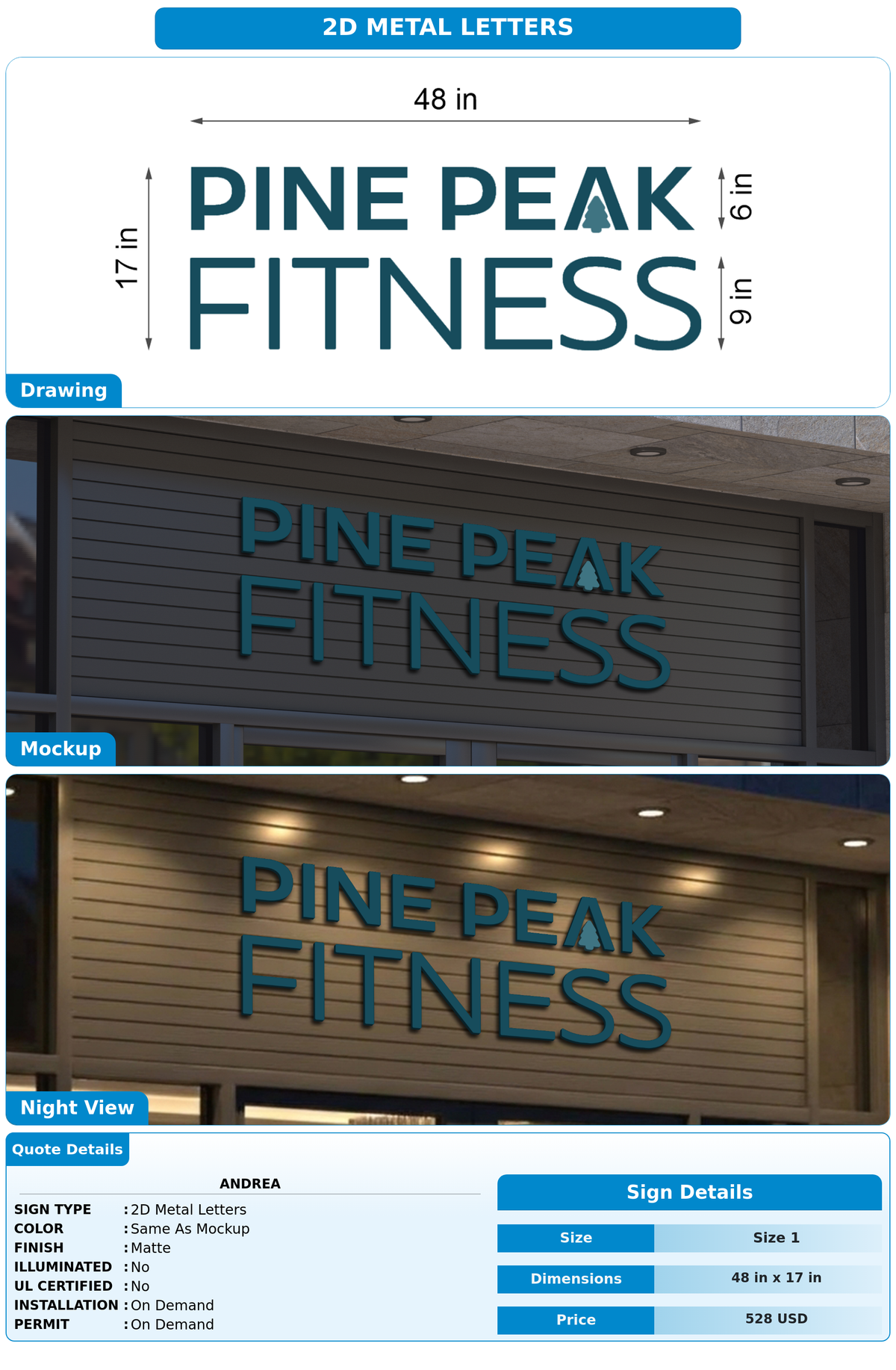 CUSTOM MOCKUP SIGN FOR Andrea