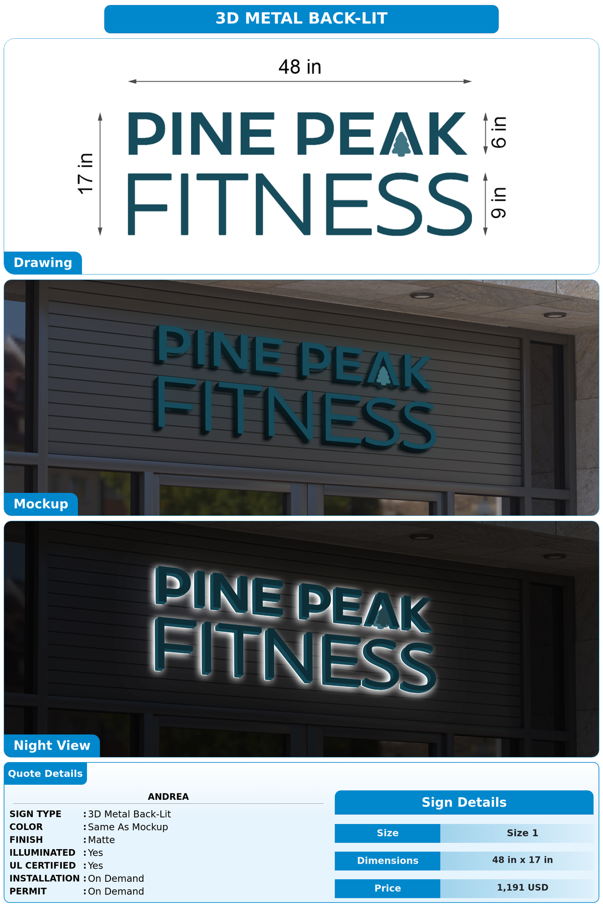 CUSTOM MOCKUP SIGN FOR Andrea