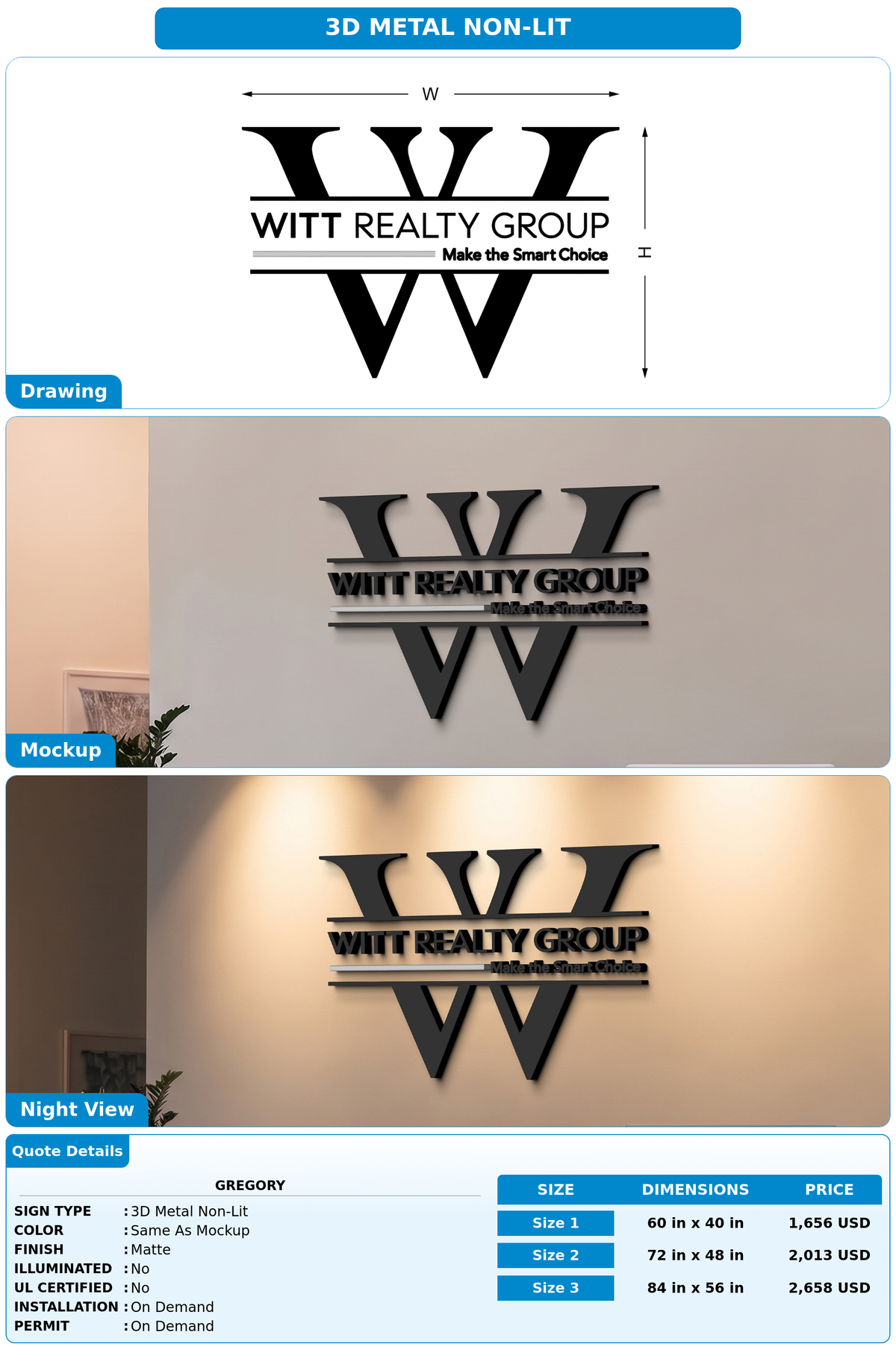 CUSTOM MOCKUP SIGN FOR Gregory