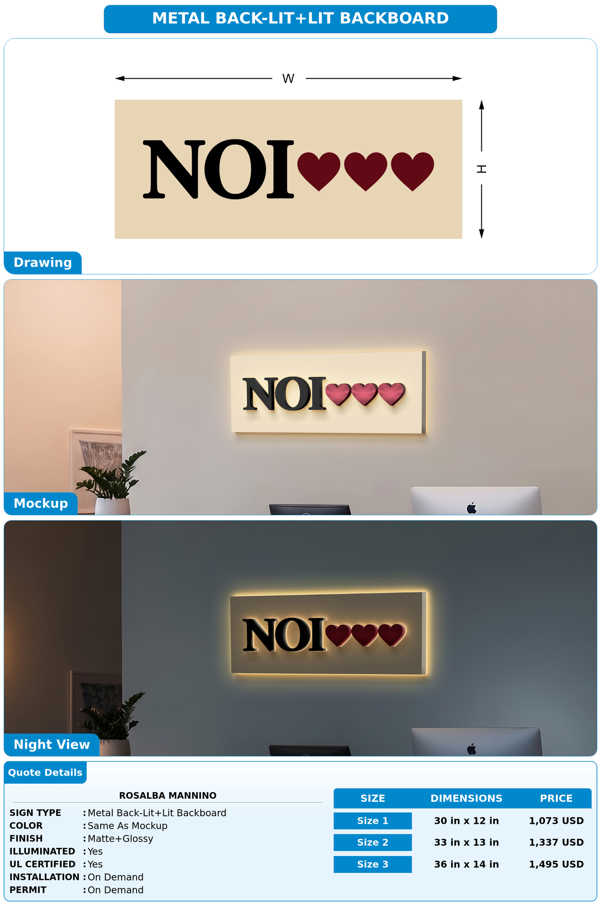 CUSTOM MOCKUP SIGN FOR Rosalba Mannino