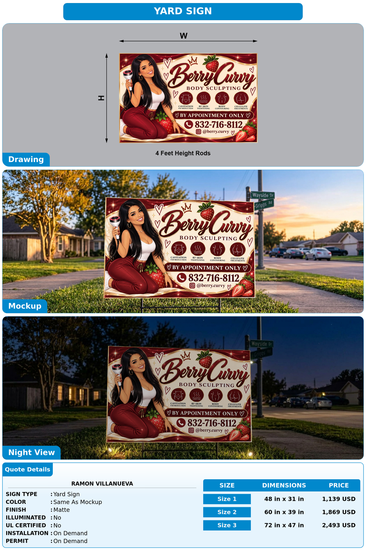 CUSTOM MOCKUP SIGN FOR Ramon Villanueva