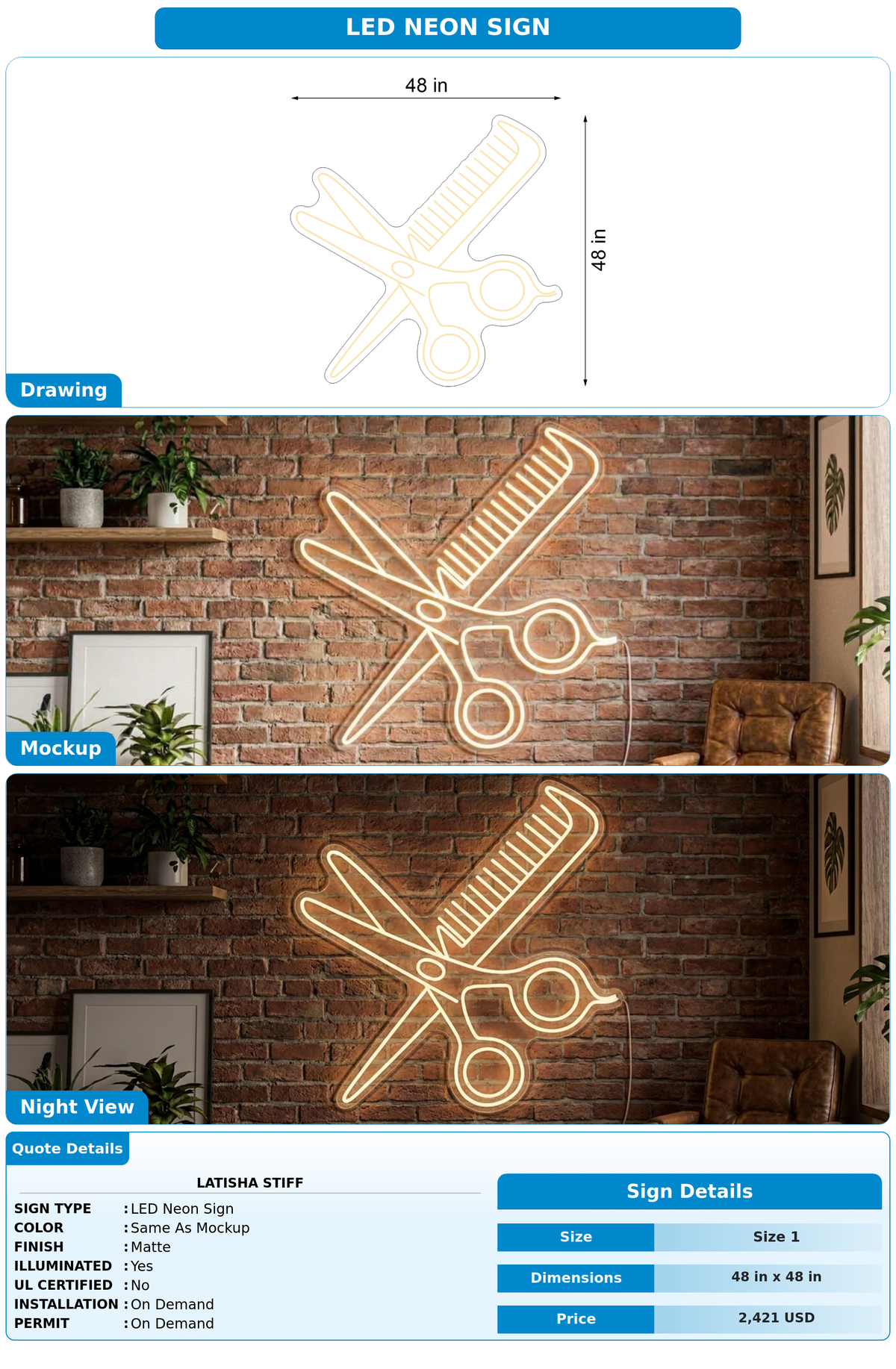 CUSTOM MOCKUP SIGN FOR Latisha Stiff