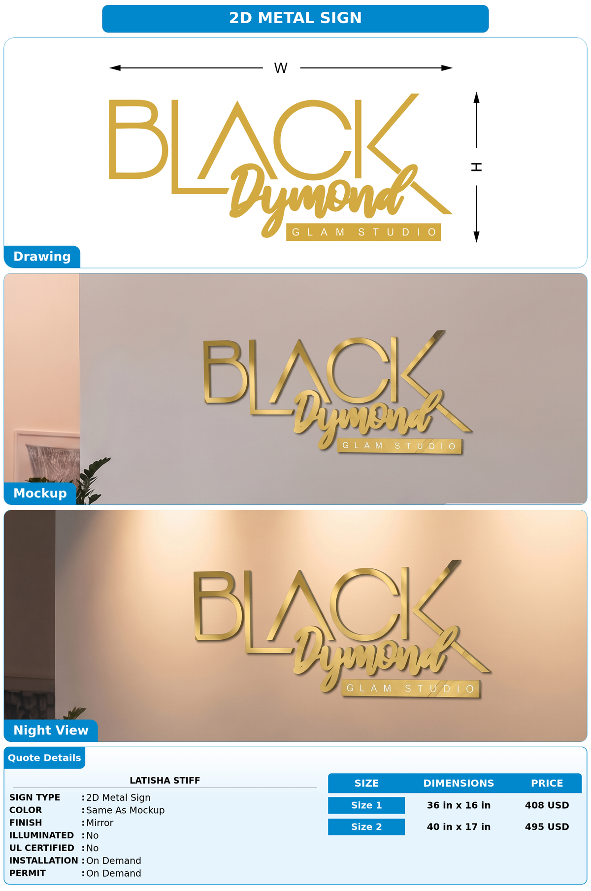 CUSTOM MOCKUP SIGN FOR Latisha Stiff