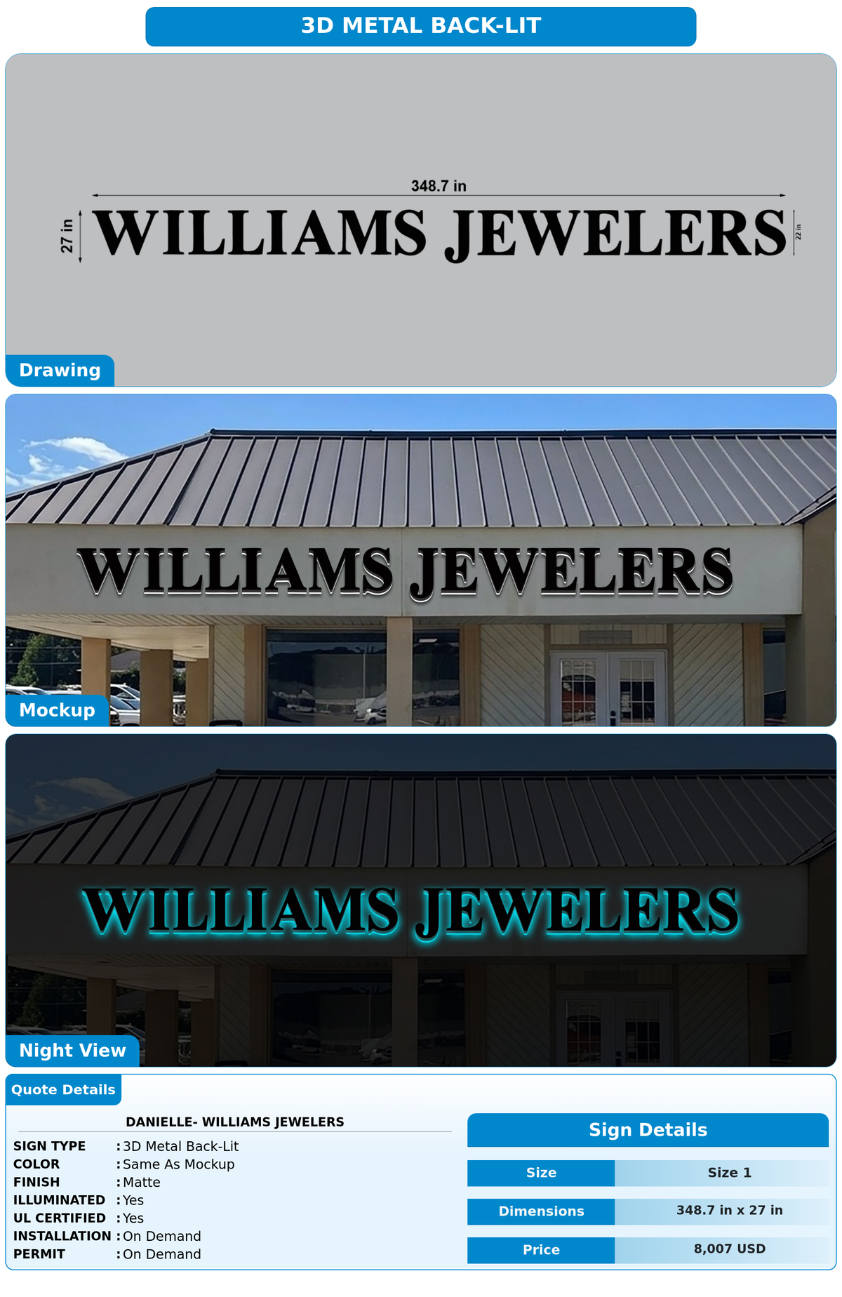 CUSTOM MOCKUP SIGN FOR Danielle- Williams Jewelers