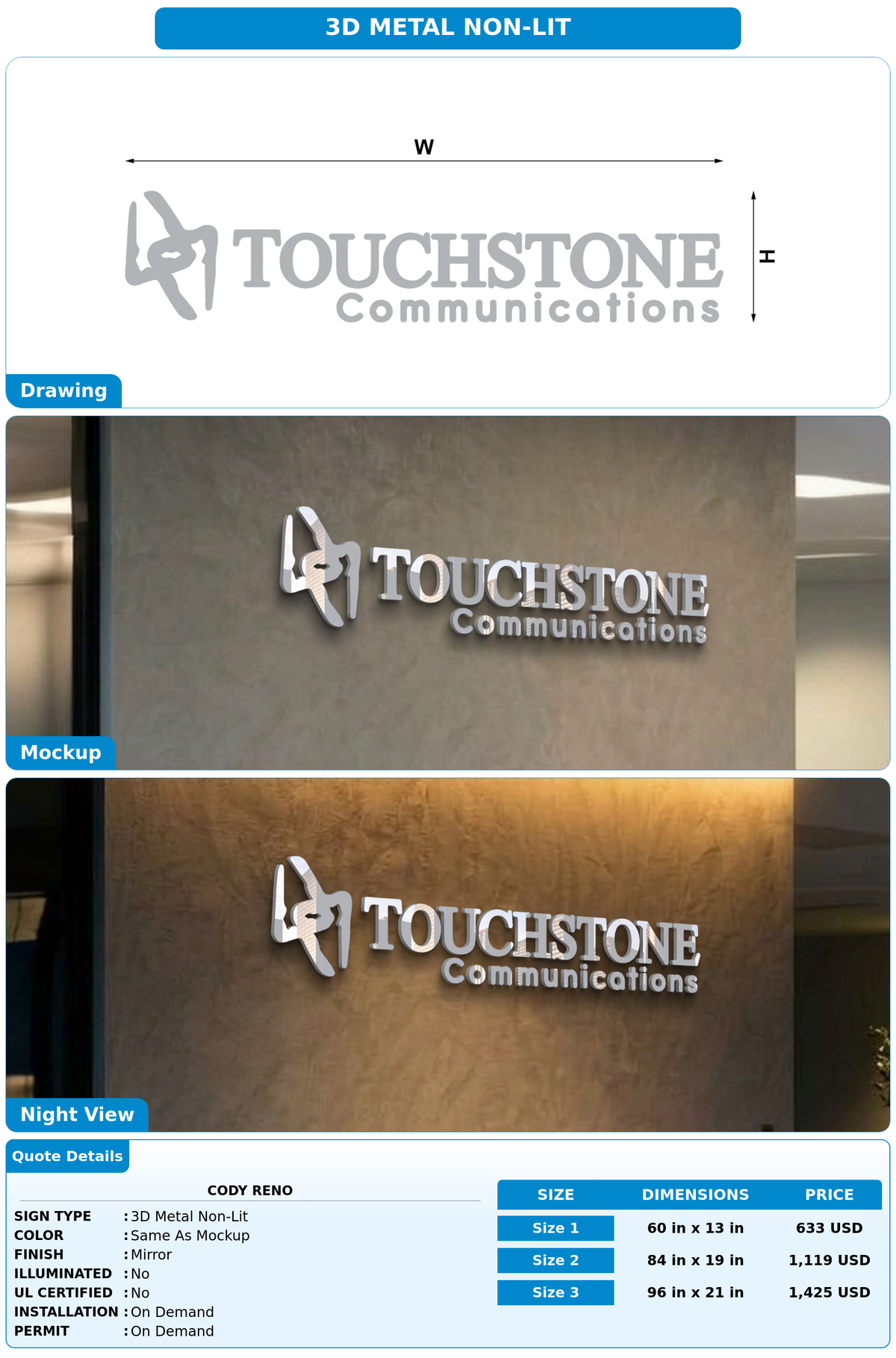CUSTOM MOCKUP SIGN FOR Cody Reno