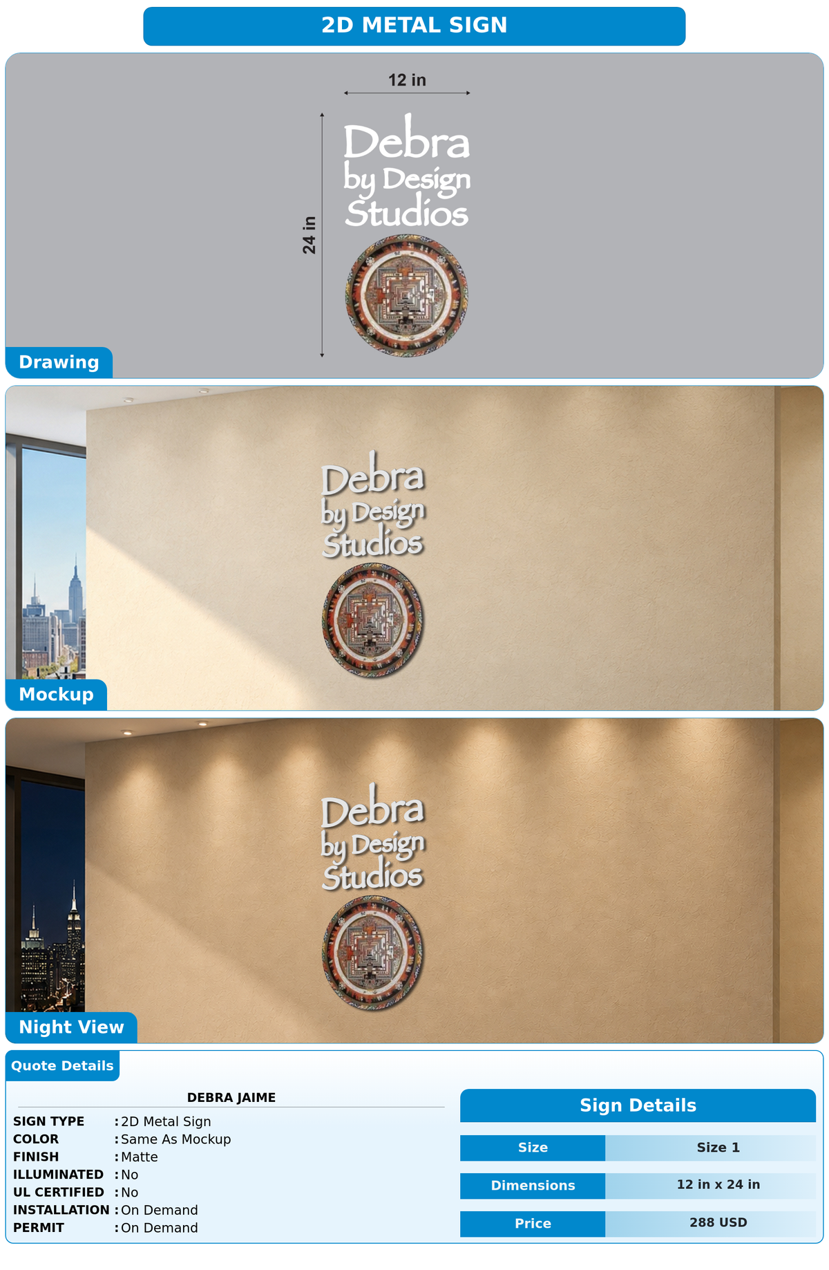 CUSTOM MOCKUP SIGN FOR Debra Jaime