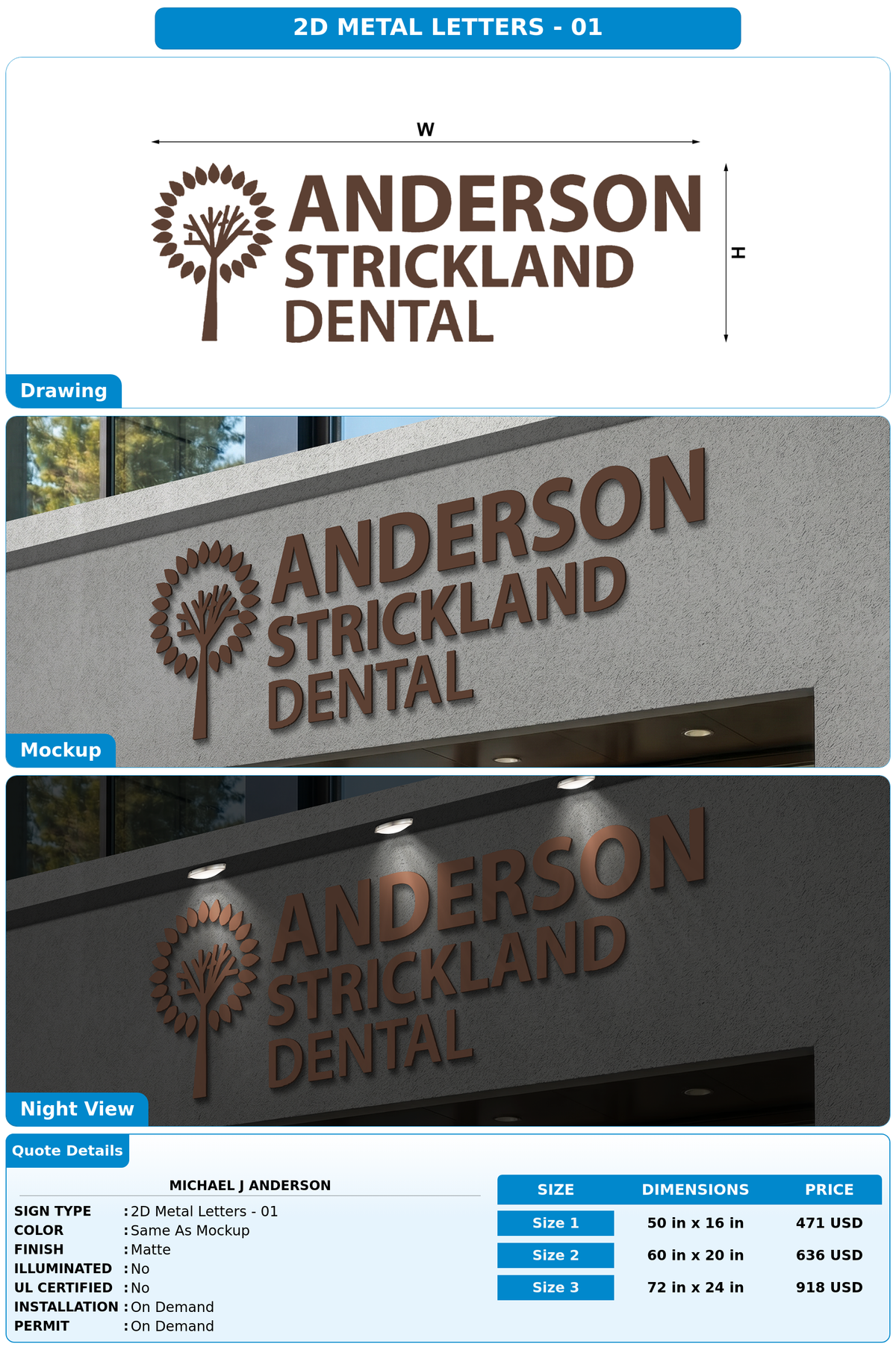 CUSTOM MOCKUP SIGN FOR MICHAEL J ANDERSON