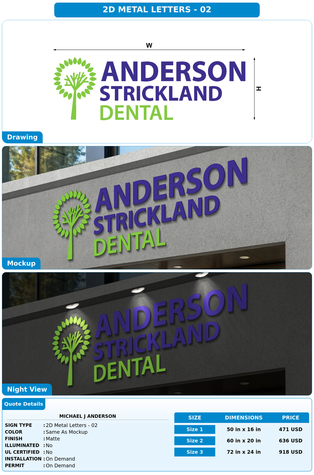 CUSTOM MOCKUP SIGN FOR MICHAEL J ANDERSON