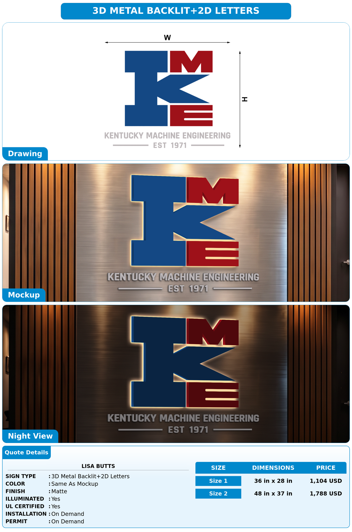 CUSTOM MOCKUP SIGN FOR Lisa Butts