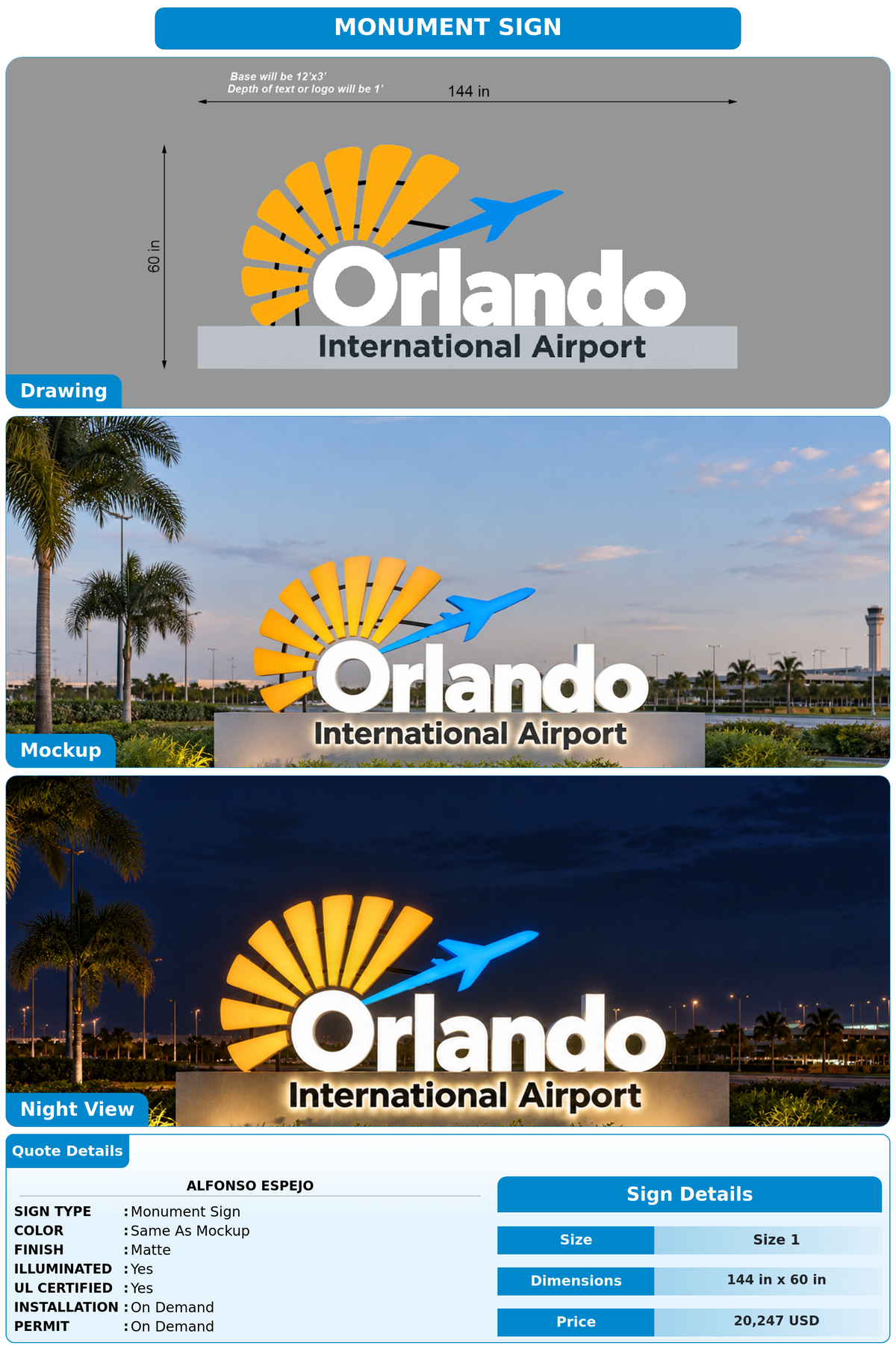 CUSTOM MOCKUP SIGN FOR Alfonso Espejo