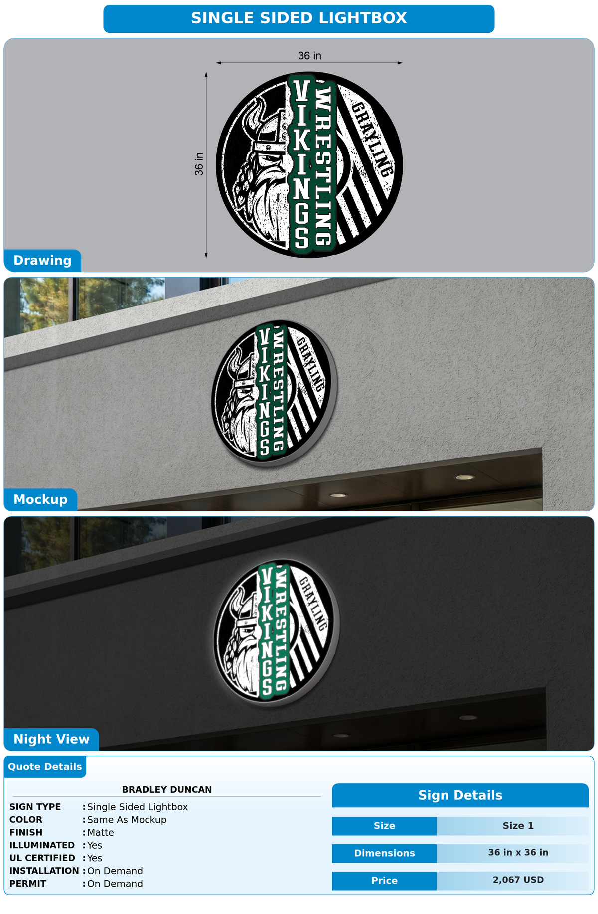 CUSTOM MOCKUP SIGN FOR Bradley Duncan
