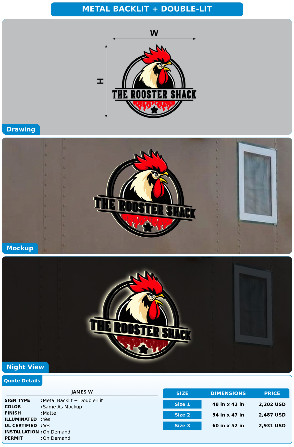 CUSTOM MOCKUP SIGN FOR James W