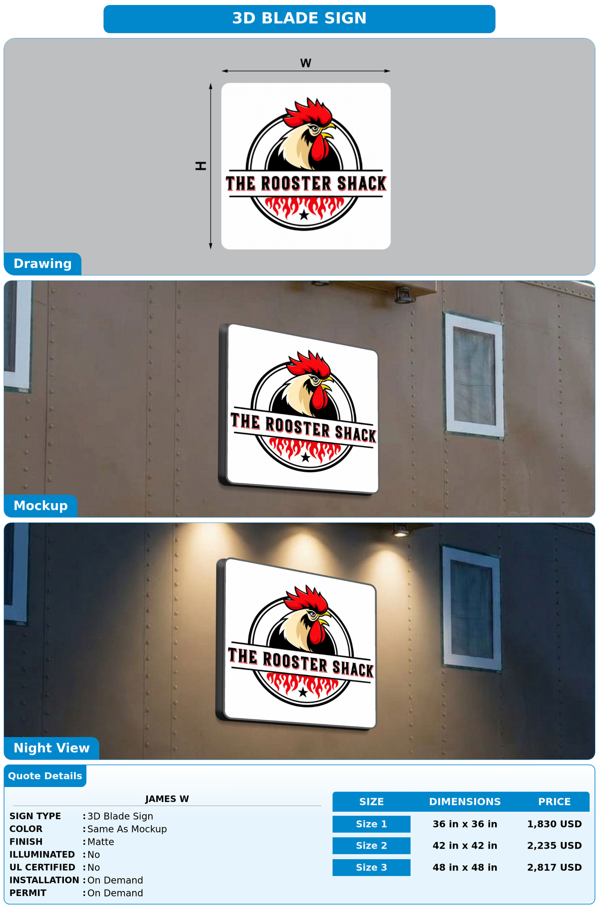 CUSTOM MOCKUP SIGN FOR James W
