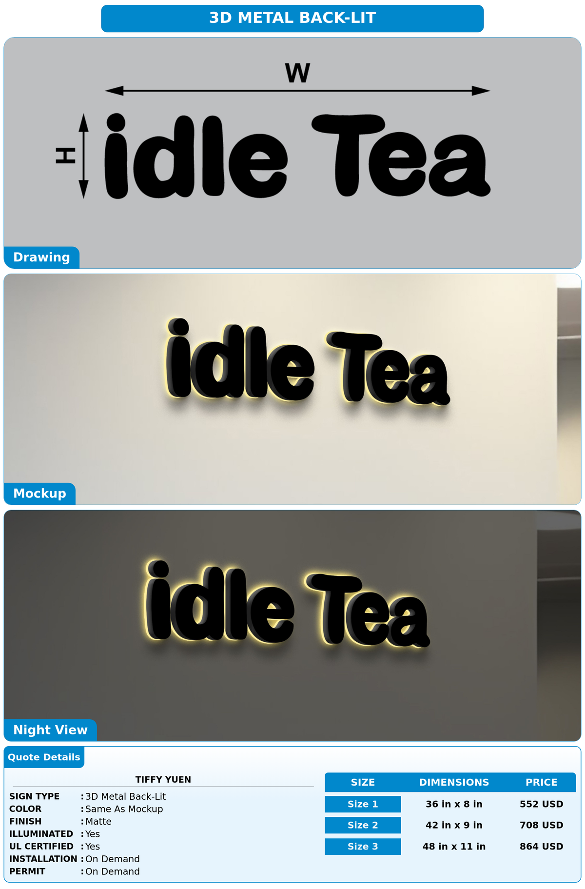 CUSTOM MOCKUP SIGN FOR Tiffy Yuen