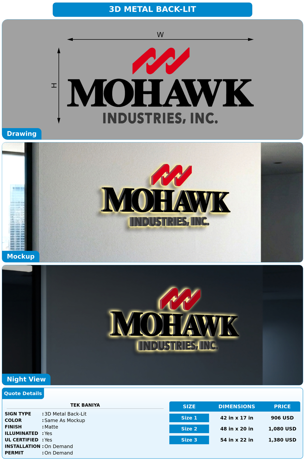 CUSTOM MOCKUP SIGN FOR Tek baniya