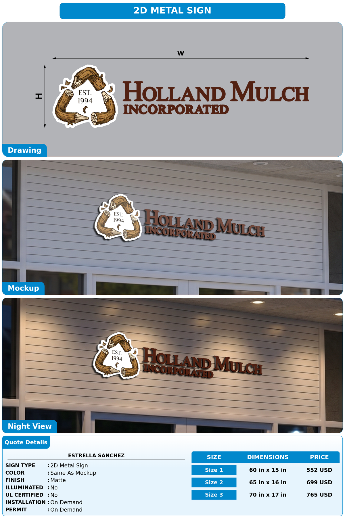 CUSTOM MOCKUP SIGN FOR Estrella Sanchez