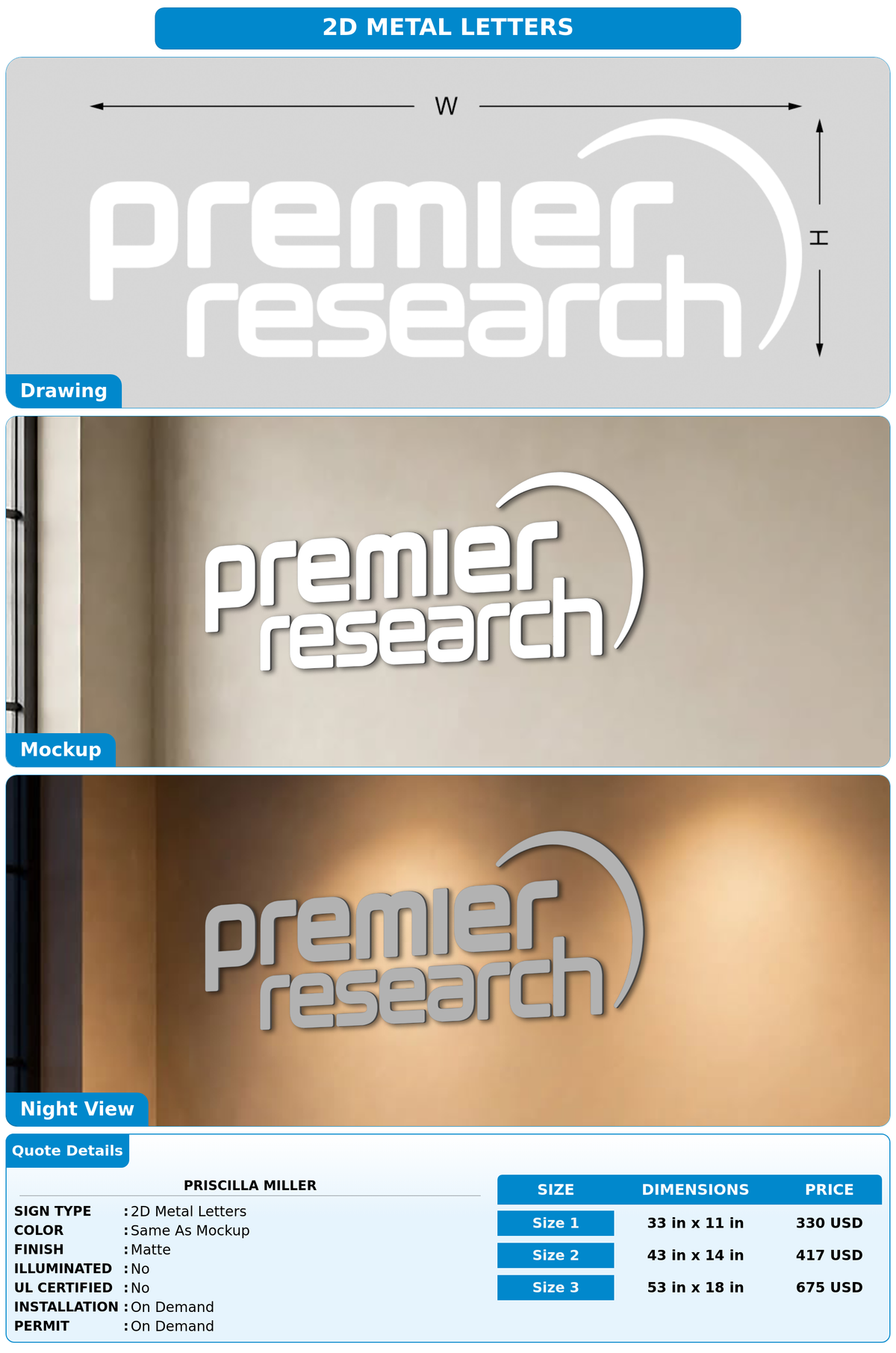 CUSTOM MOCKUP SIGN FOR Priscilla Miller