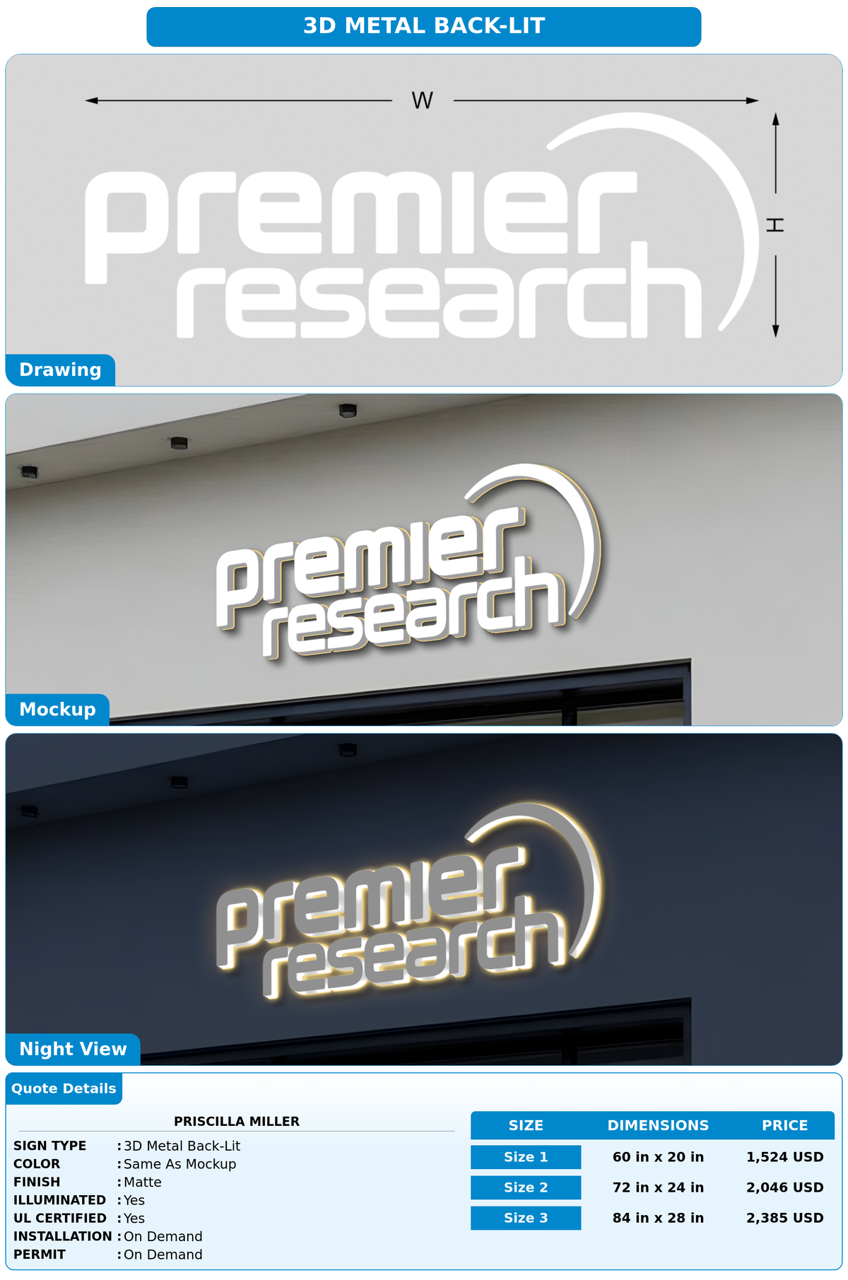 CUSTOM MOCKUP SIGN FOR Priscilla Miller