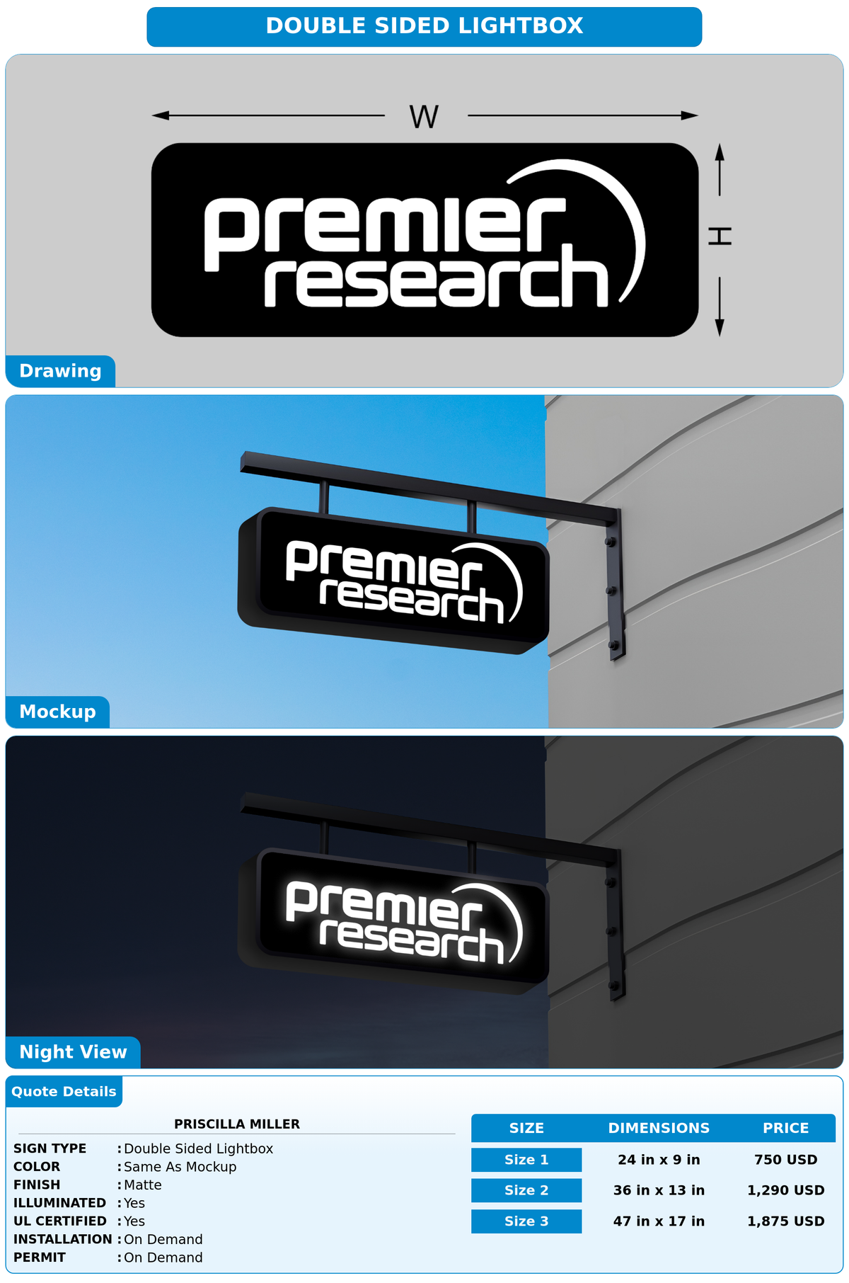 CUSTOM MOCKUP SIGN FOR Priscilla Miller