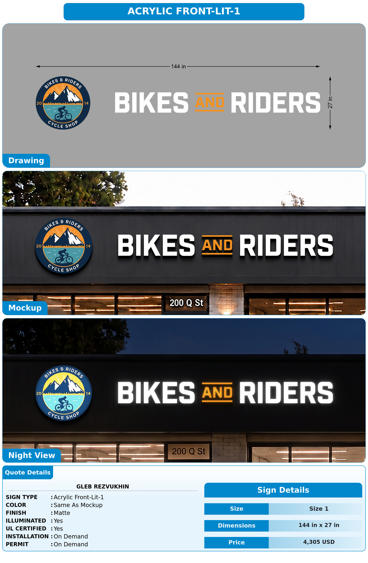 CUSTOM MOCKUP SIGN FOR Gleb Rezvukhin