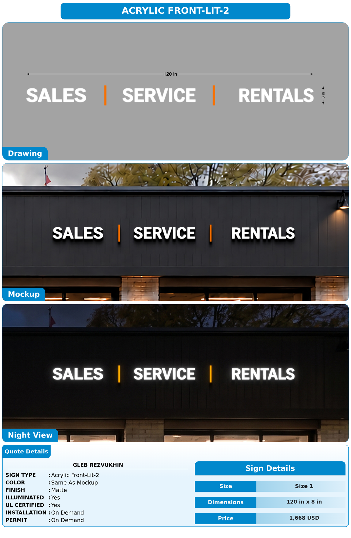 CUSTOM MOCKUP SIGN FOR Gleb Rezvukhin