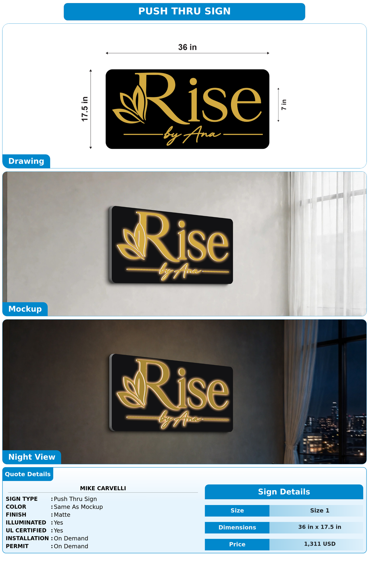 CUSTOM MOCKUP SIGN FOR MIKE CARVELLI