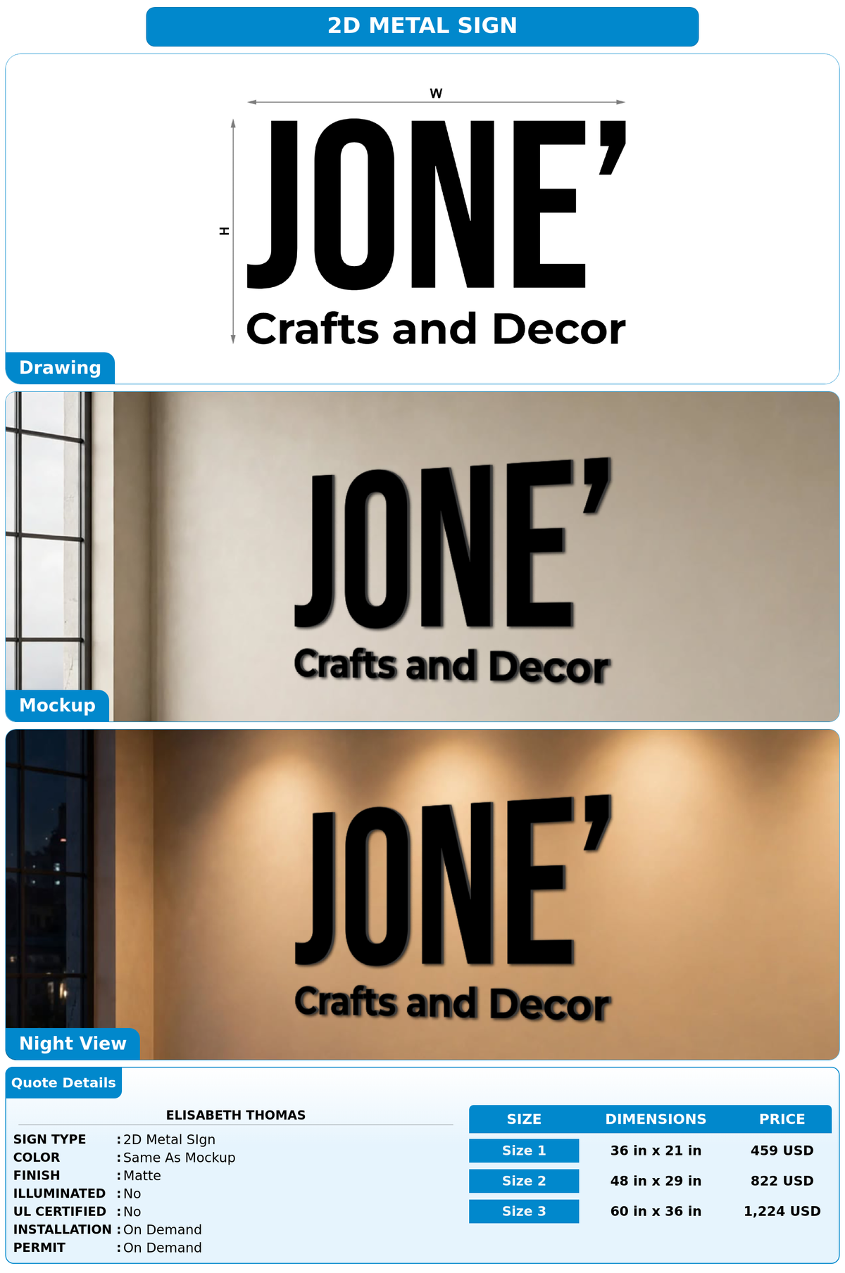 CUSTOM MOCKUP SIGN FOR Elisabeth Thomas