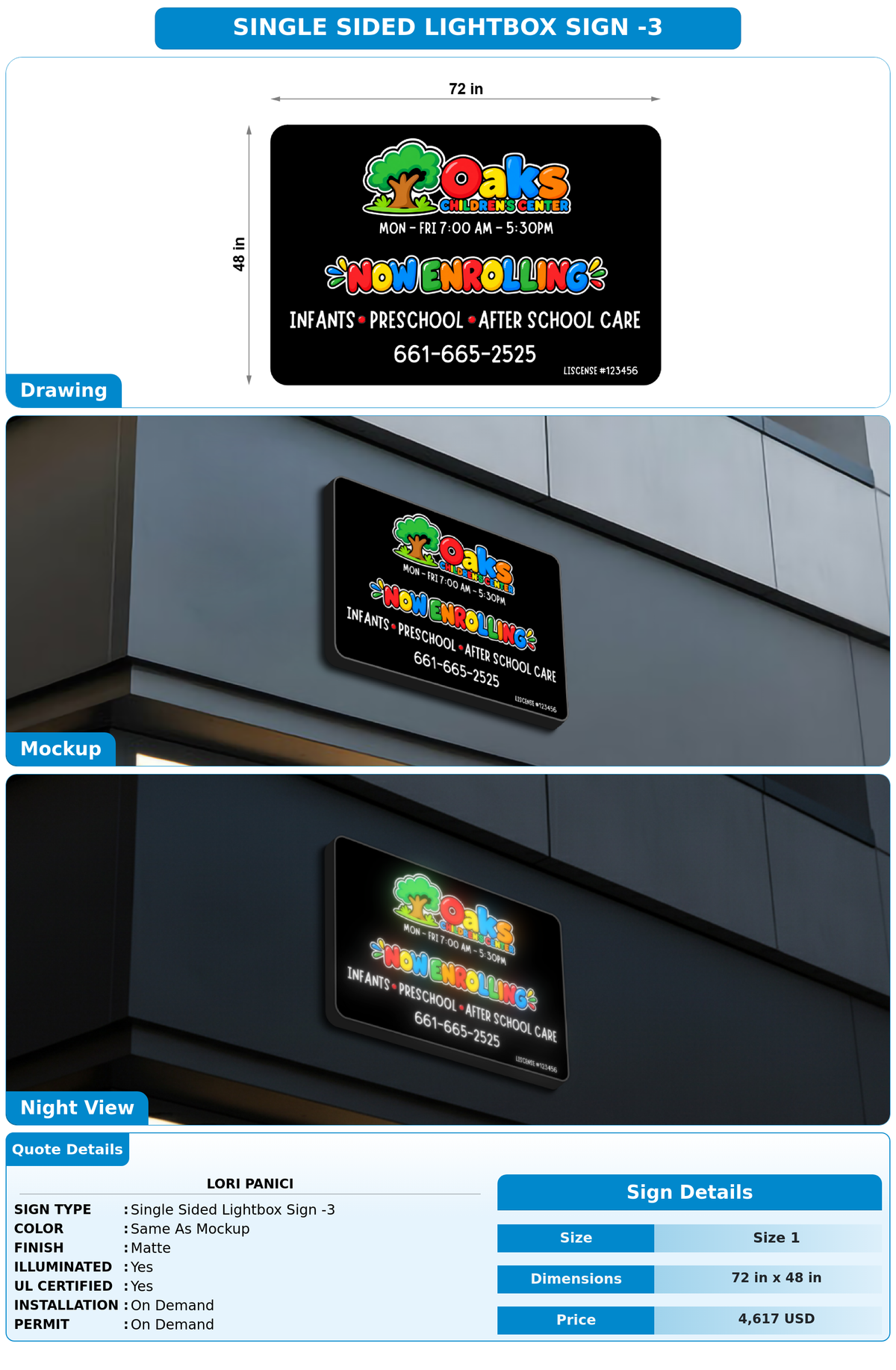 CUSTOM MOCKUP SIGN FOR Lori Panici