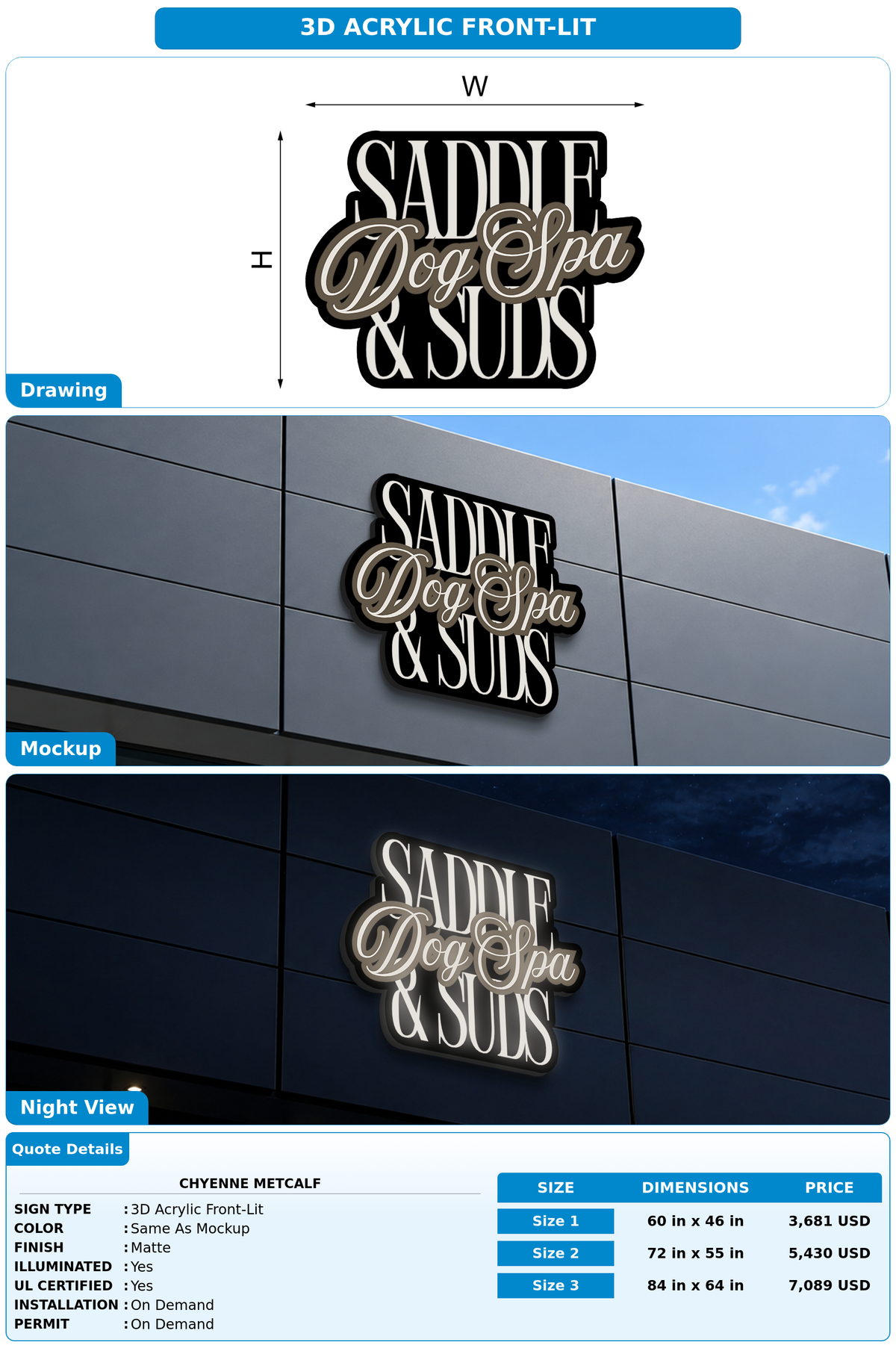 CUSTOM MOCKUP SIGN FOR Chyenne metcalf