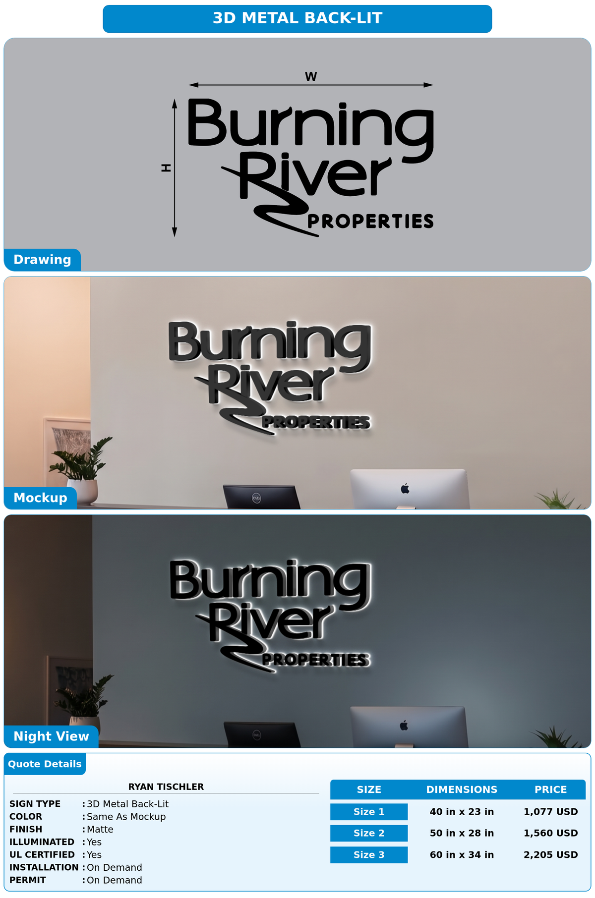CUSTOM MOCKUP SIGN FOR Ryan Tischler