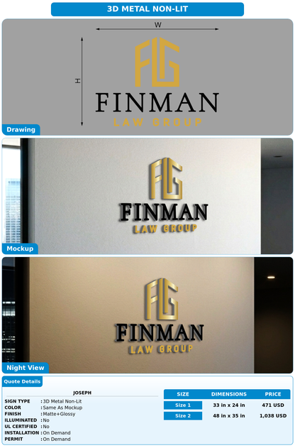 CUSTOM MOCKUP SIGN FOR Joseph