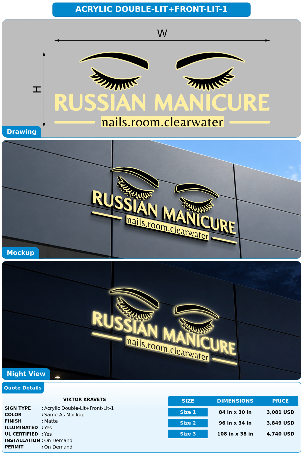 CUSTOM MOCKUP SIGN FOR Viktor Kravets