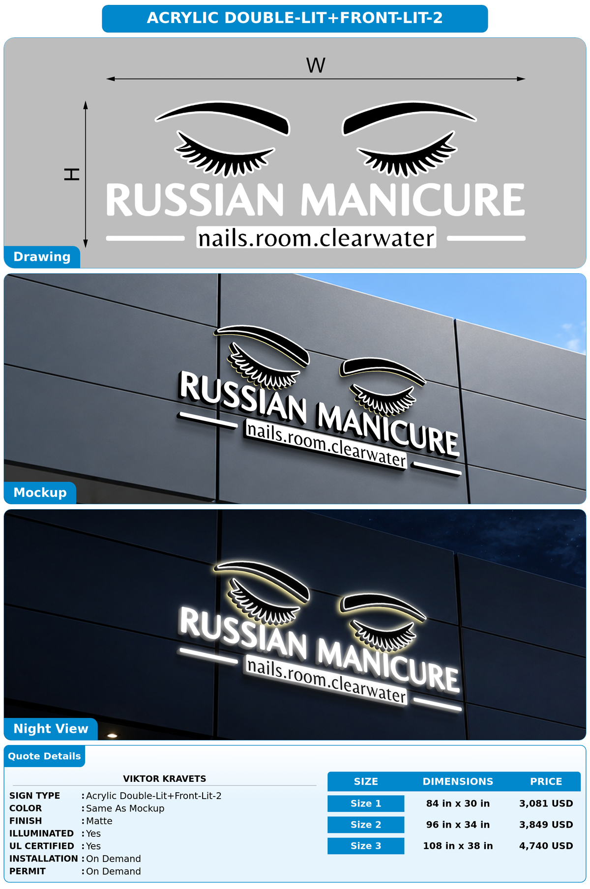 CUSTOM MOCKUP SIGN FOR Viktor Kravets