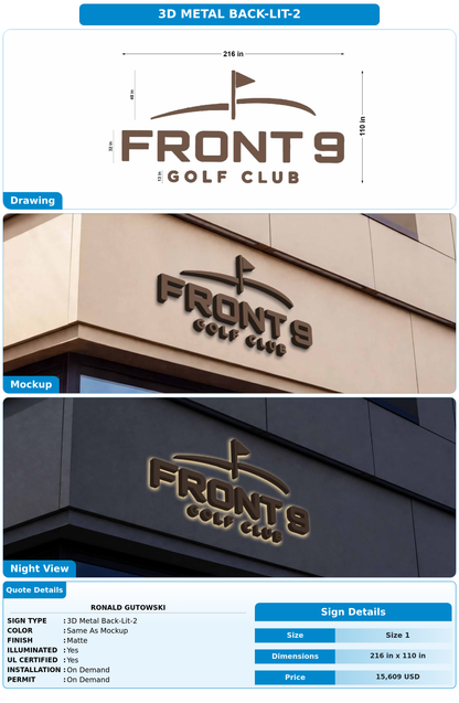 CUSTOM MOCKUP SIGN FOR Ronald gutowski