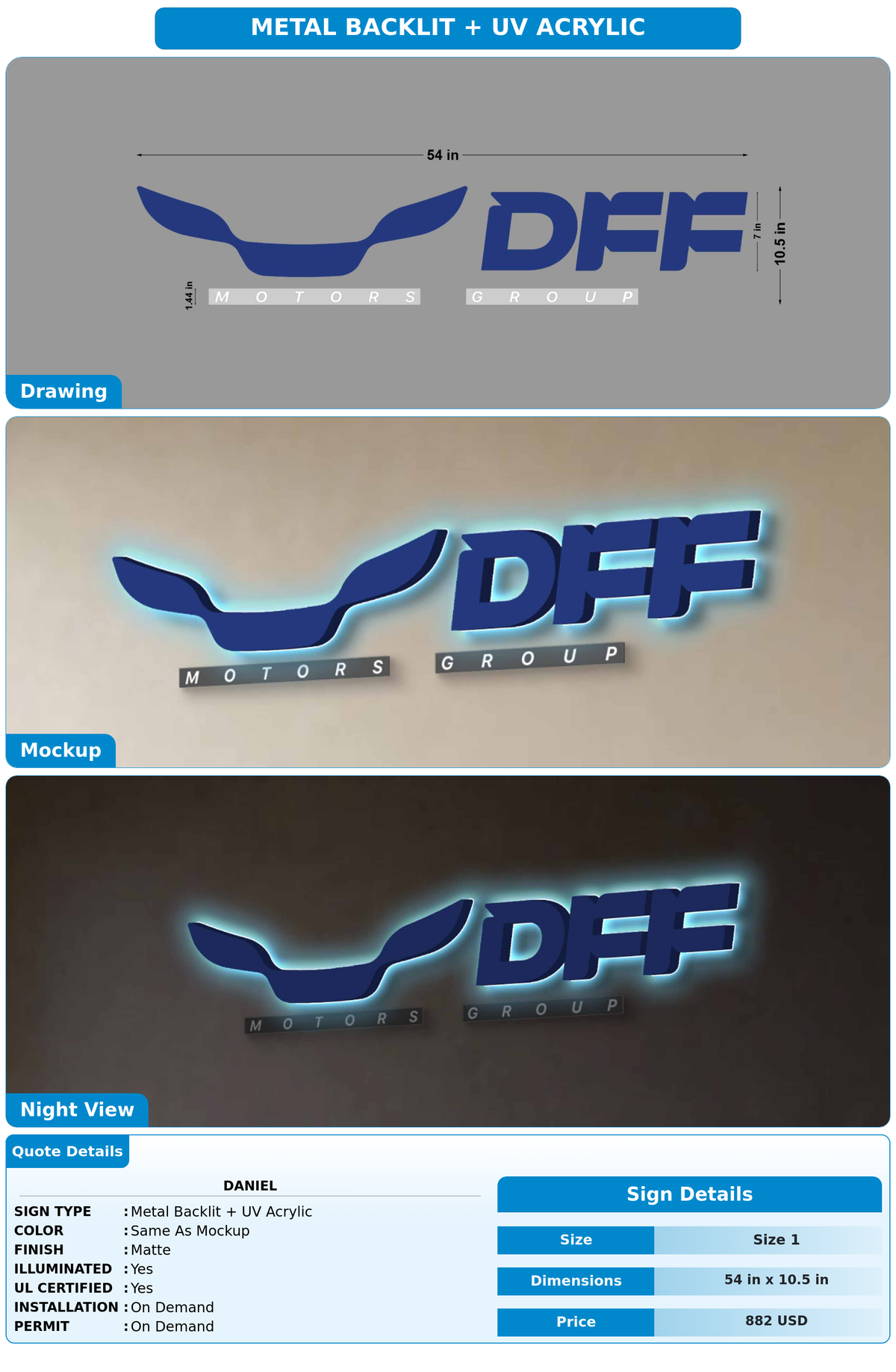 CUSTOM MOCKUP SIGN FOR Daniel